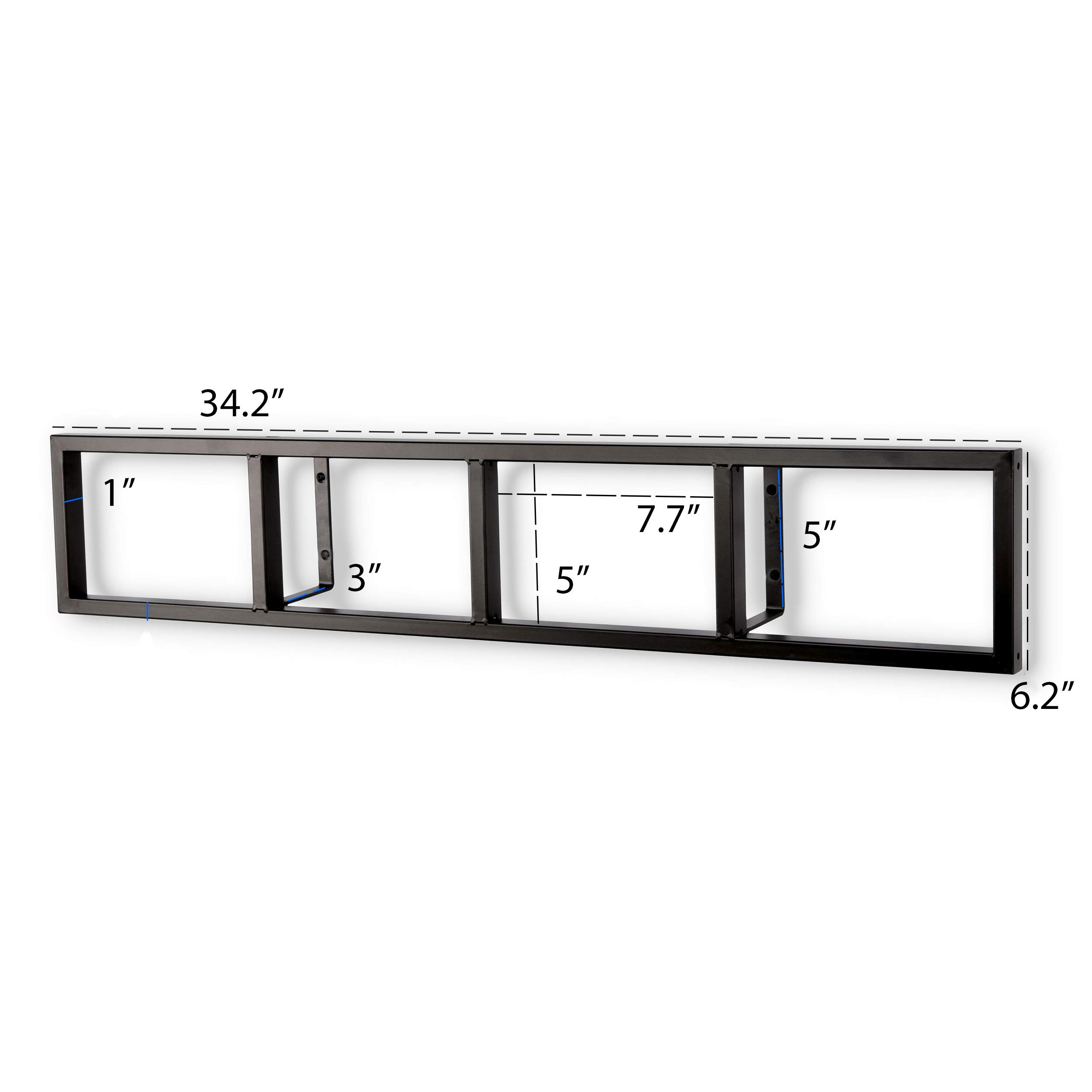 YouHaveSpace 34 Inch Wall Mounted CD DVD Storage Shelf - Metal Black Media Organizer for Movies, Games & Collectibles - Perfect for Living Room, Home Theater & Office Organization