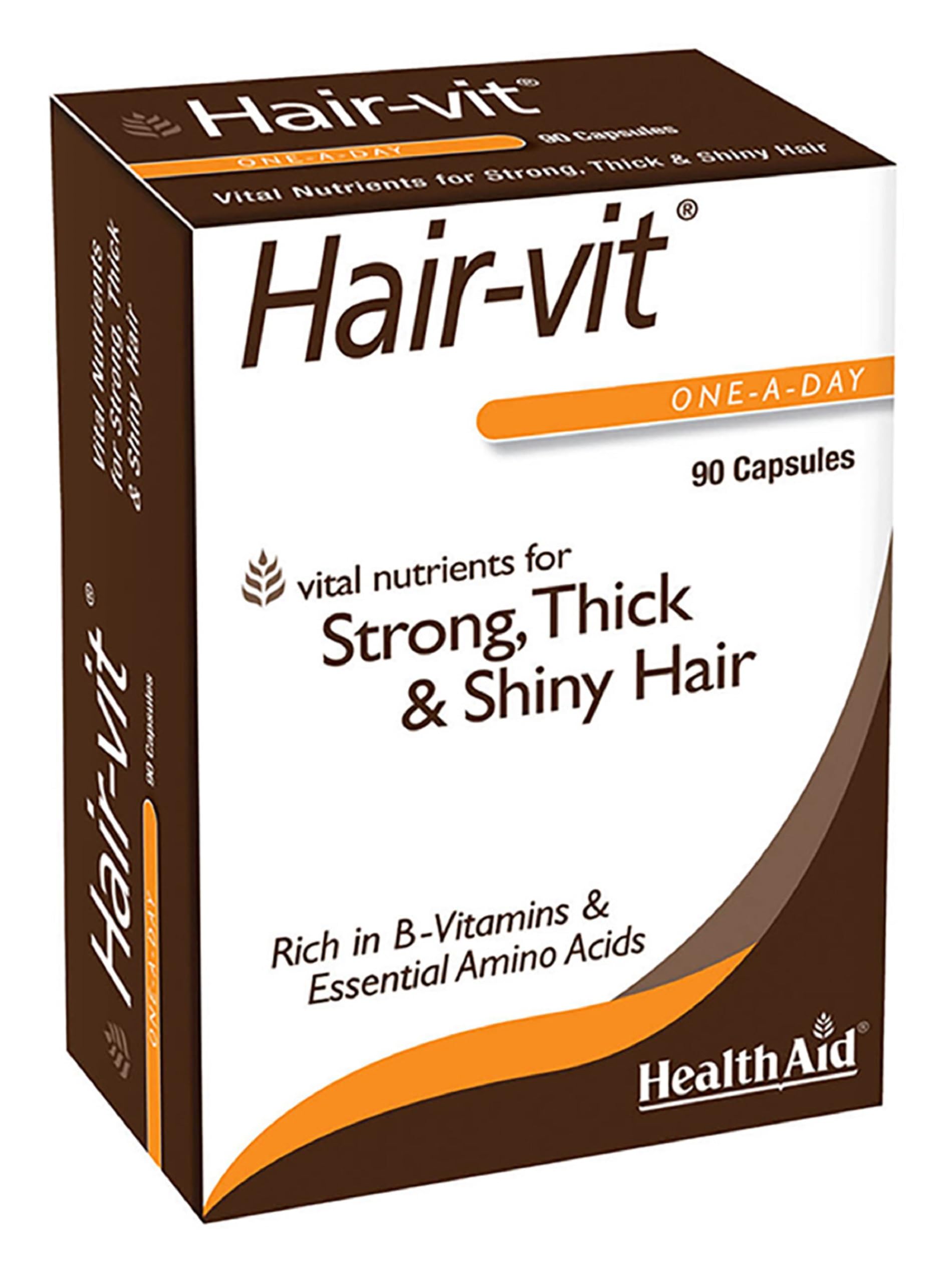 Hair VIT 90 Capsules - Daily Hair Growth Supplement with B-Vitamins & Amino Acids for Strong, Thick & Shiny Hair - Supports Healthy Hair Growth for Men & Women - Perfect for Daily Hair Care Routine