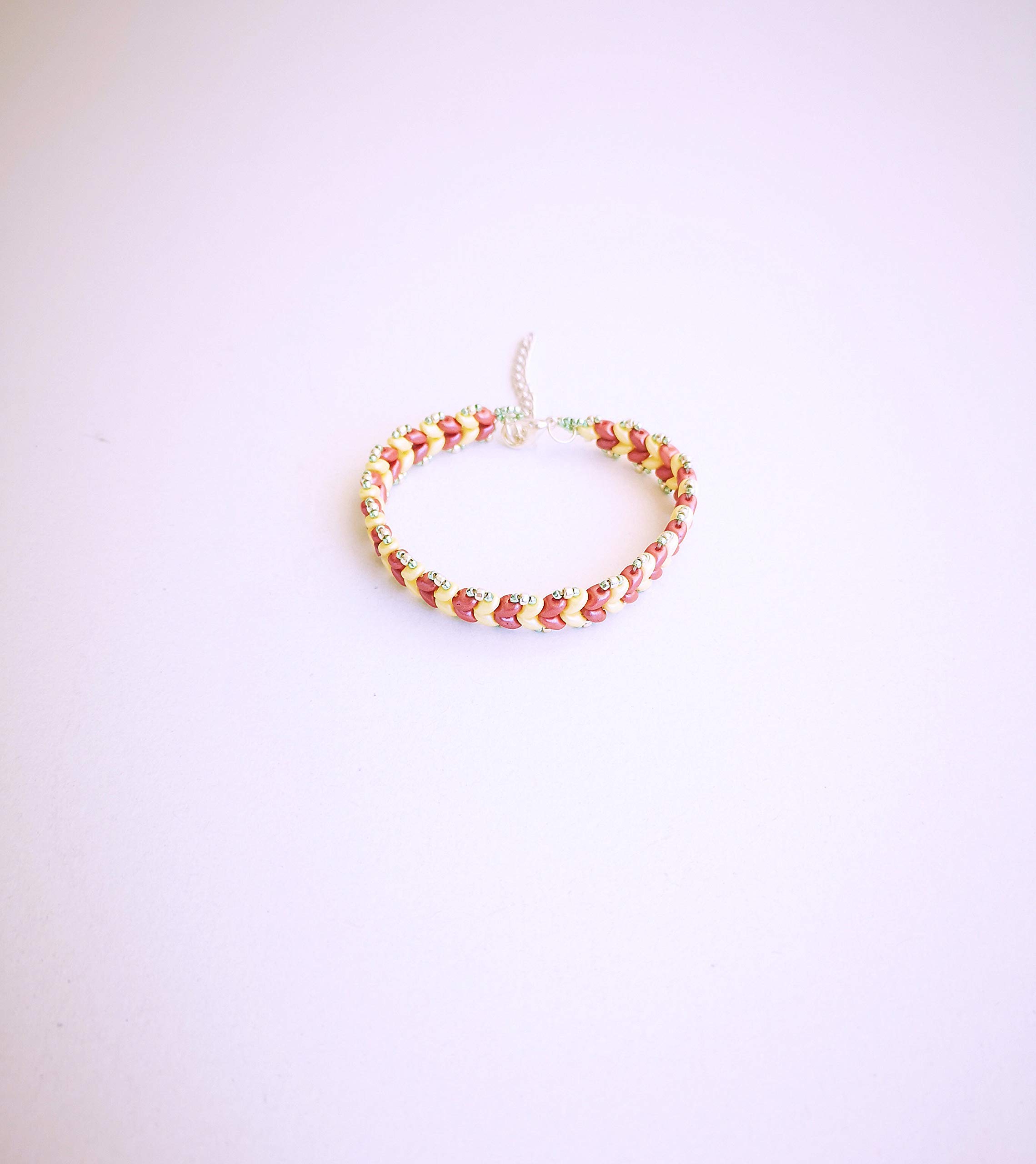 Elegant Yellow Coral Arrow Beaded Bracelet - Handmade Narrow Jewelry for Women, Perfect for Parties, Weddings & Everyday Wear