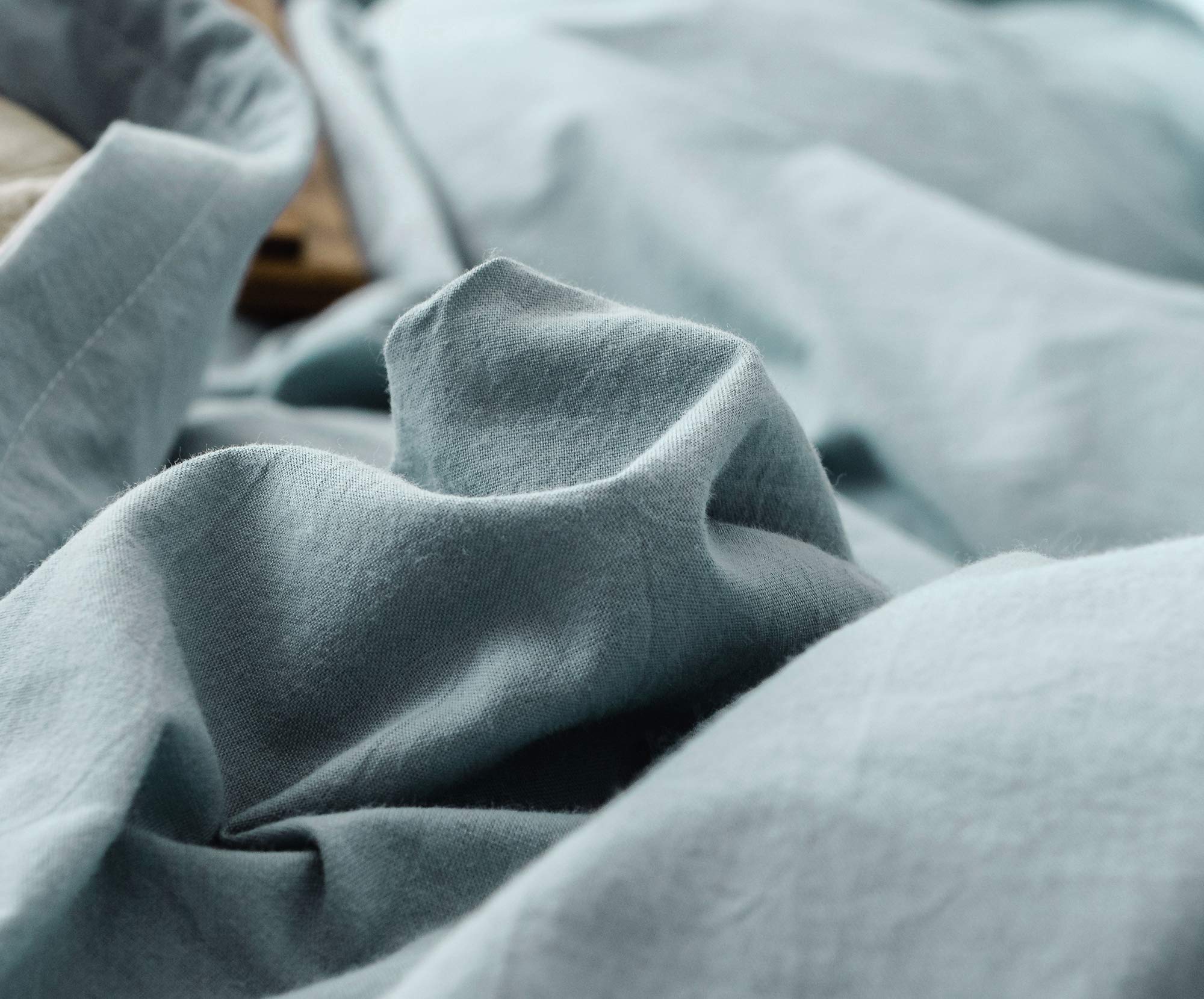 Premium 100% Cotton 200 Thread Count Duvet Cover Set - California King Size (Blue-Grey & Brown) with 2 Pillowcases | MOON'S SLEEPWARES Herse Series | Soft & Breathable Bedding for Luxurious Comfort - Perfect for Master Bedrooms, Guest Rooms & Hotels