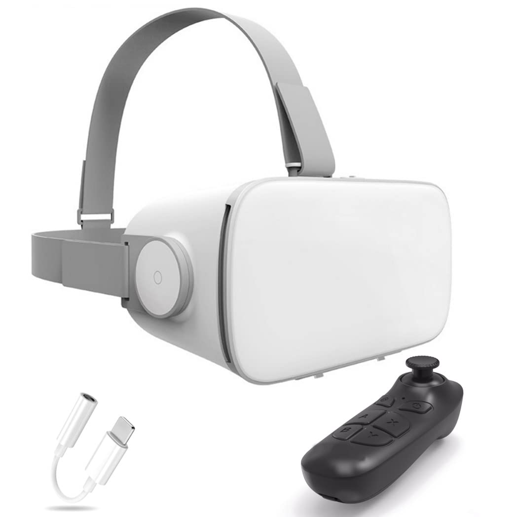 3D VR Headset with Bluetooth Controller - Compatible with iPhone 13 Pro Max/13 Pro/13/12/11, Samsung Galaxy S21, Huawei & Xiaomi Series - Immersive Virtual Reality Gaming & Movie Experience (Multiple Colors Available) - Perfect for Home Entertainment, VR Gaming & 360° Video Watching