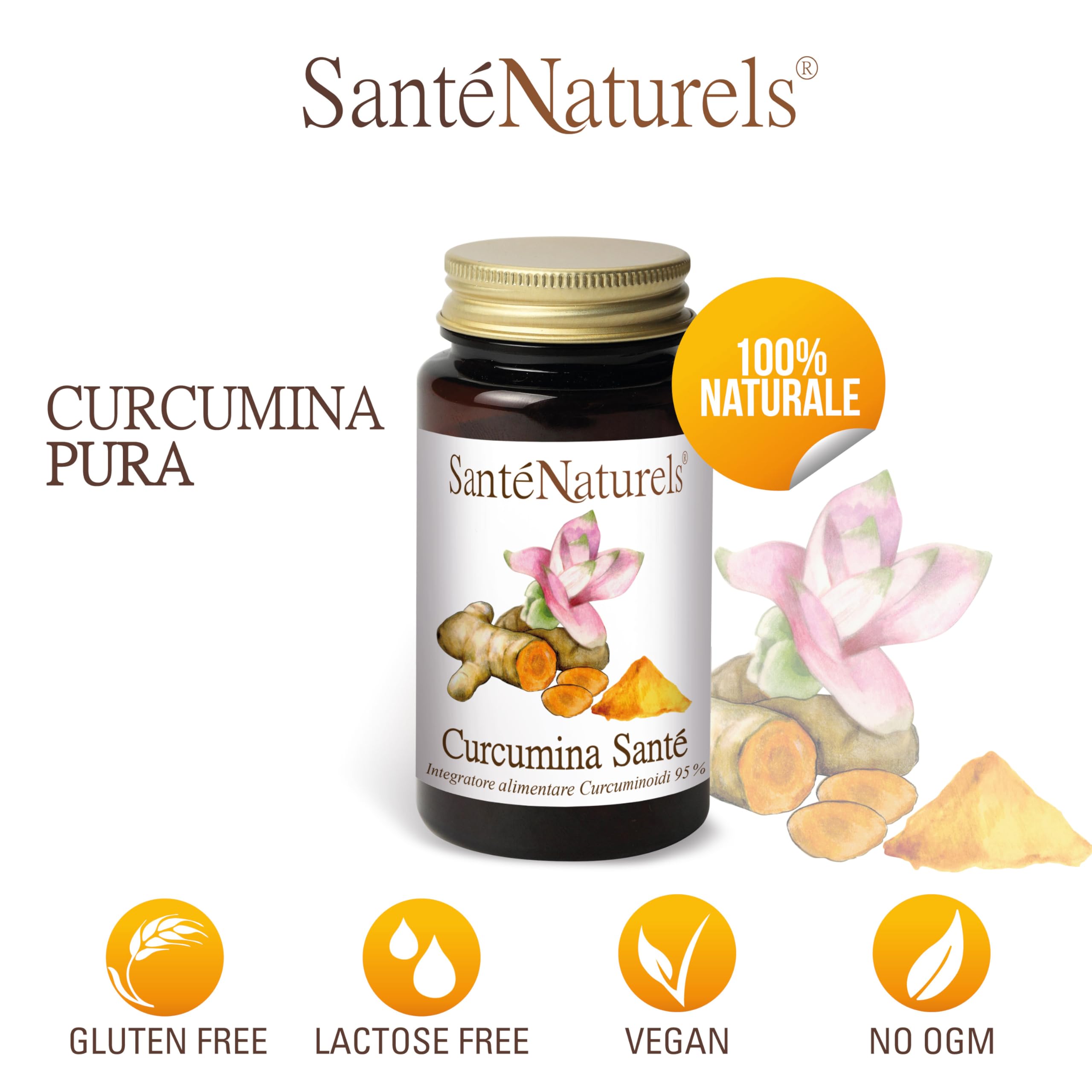 Pure Curcumin 95% Titrated ● 90 Capsules 450mg ● Natural Curcuminoids Supplement with No Additives, Only Concentrated Extract ● Suitable for Vegetarians & Vegans ● Supports Joint Health, Digestion & Inflammation Relief
