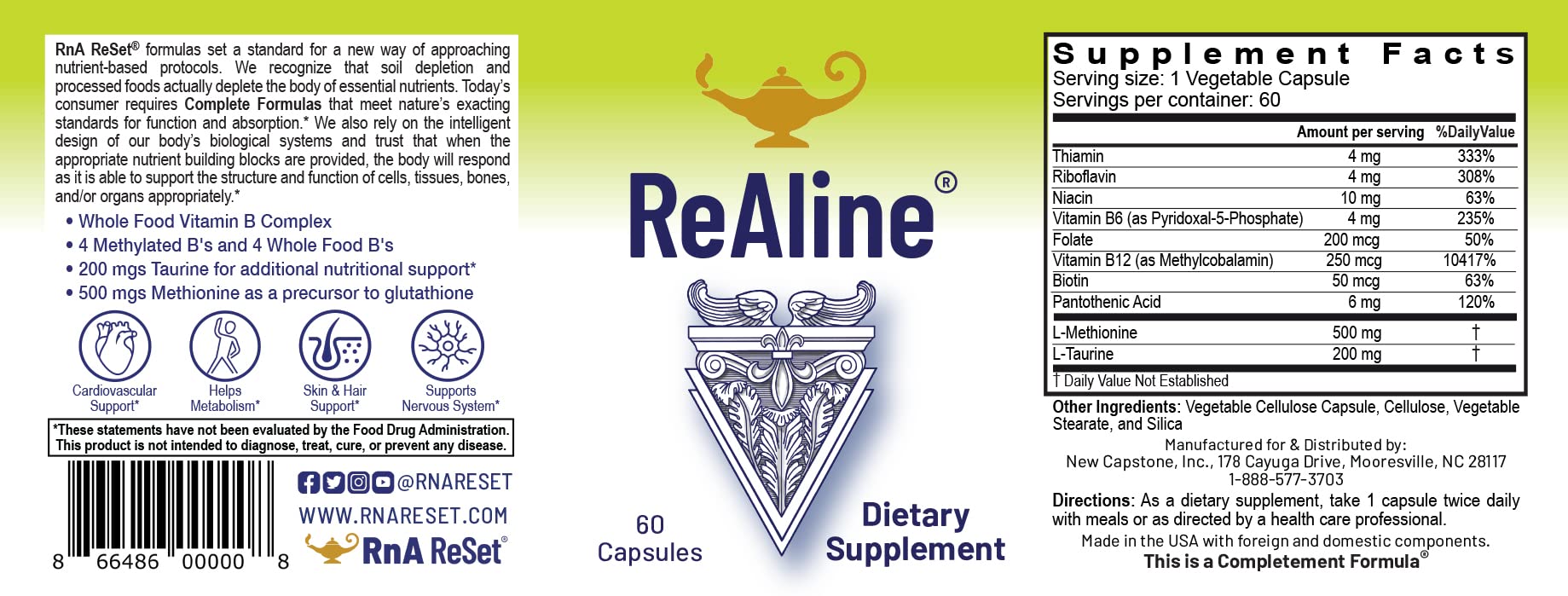 RnA ReSet Longevity Bundle - ReMag Magnesium, Vitamin C, Vitamin D & ReAline B Complex Supplement Set for Anti-Aging, Immune Support & Cellular Health | Daily Wellness Routine for Adults