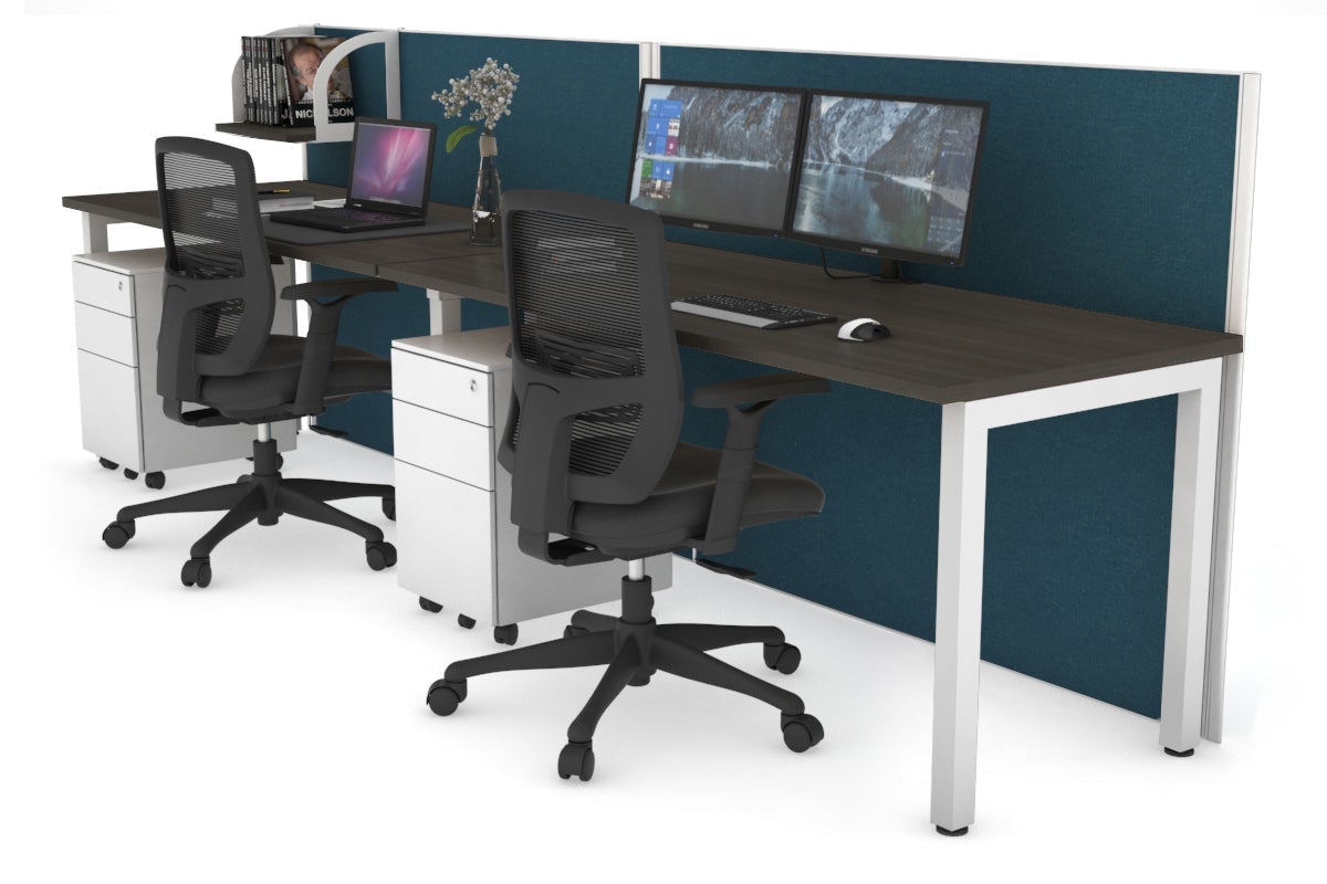 Horizon Quadro 2 Person Office Workstation with Square Legs - 1200L x 700W Dimensions - Perfect for Collaborative Workspaces & Shared Office Desks