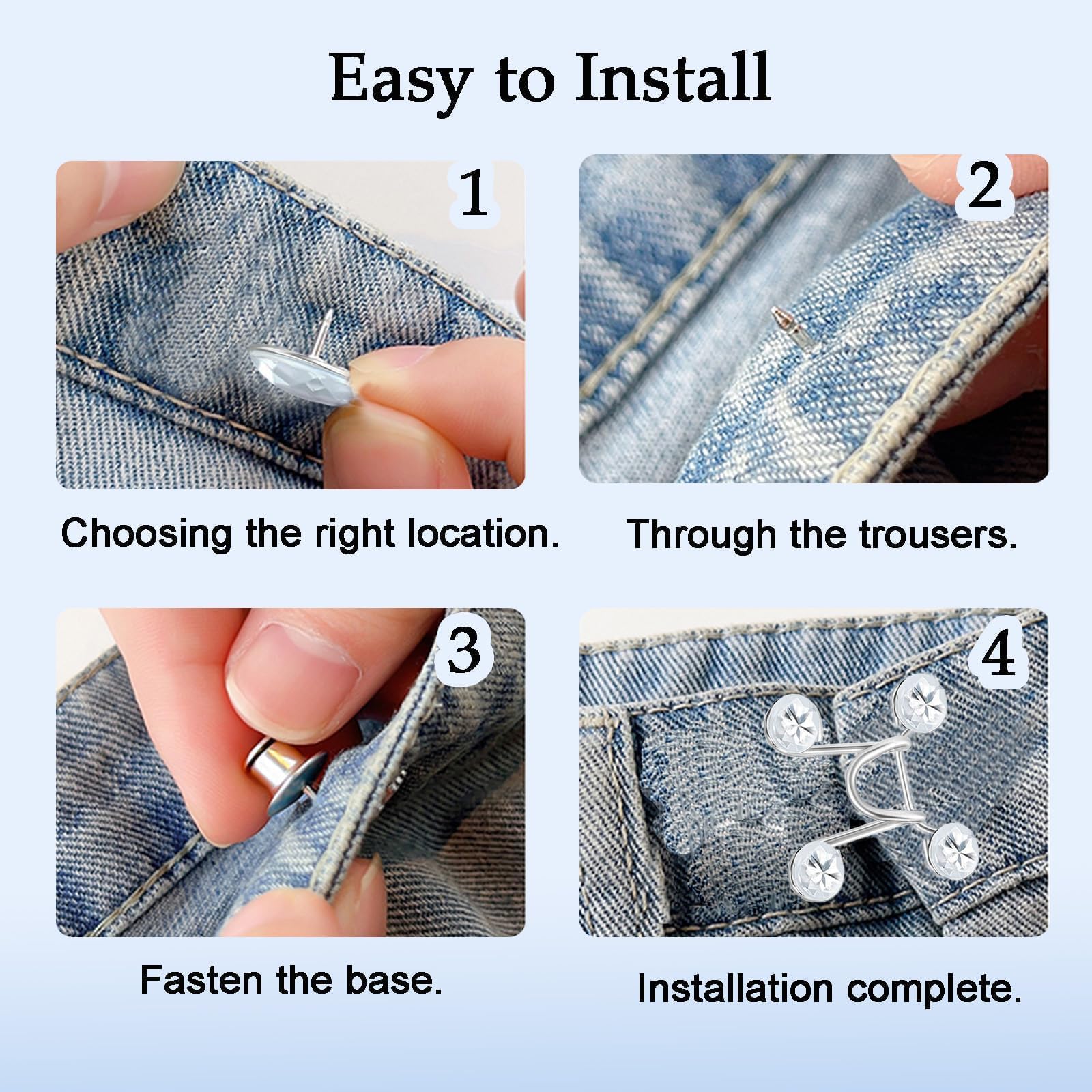 24 Pcs Jeans Waist Extenders - No Sew Adjustable Belt for Pants & Dresses