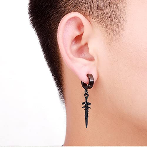 1 Pair 50 Styles Unisex Black Stainless Steel Barbell Earrings for Women & Men - Punk Gothic Body Jewelry for Cartilage, Helix, Nose Piercing - Perfect for Concerts, Parties & Alternative Fashion