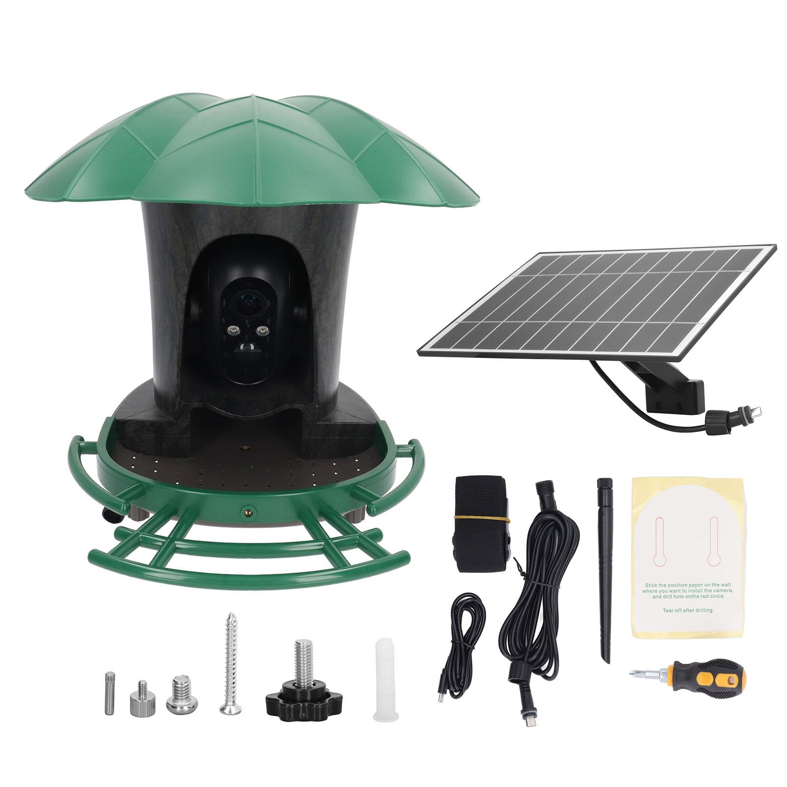 Smart Bird Watching Camera - 4G HD 2MP Bird Feeder Camera with Solar Power & Waterproof Design, AI Bird Identification for Backyard Wildlife Monitoring | Perfect for Bird Lovers, Nature Enthusiasts & Outdoor Observation