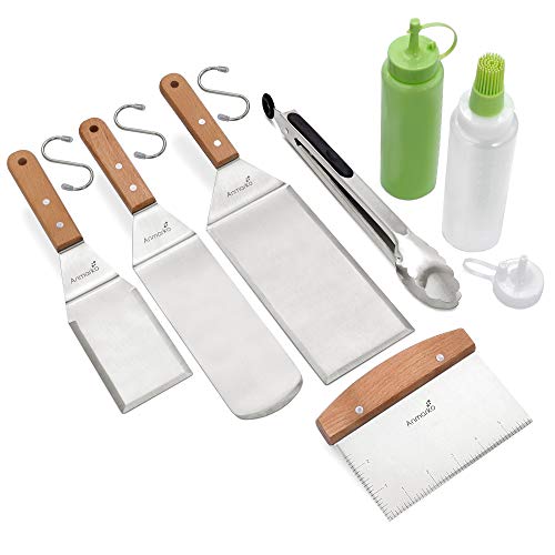 Wooden handle set (tongs and bottles)