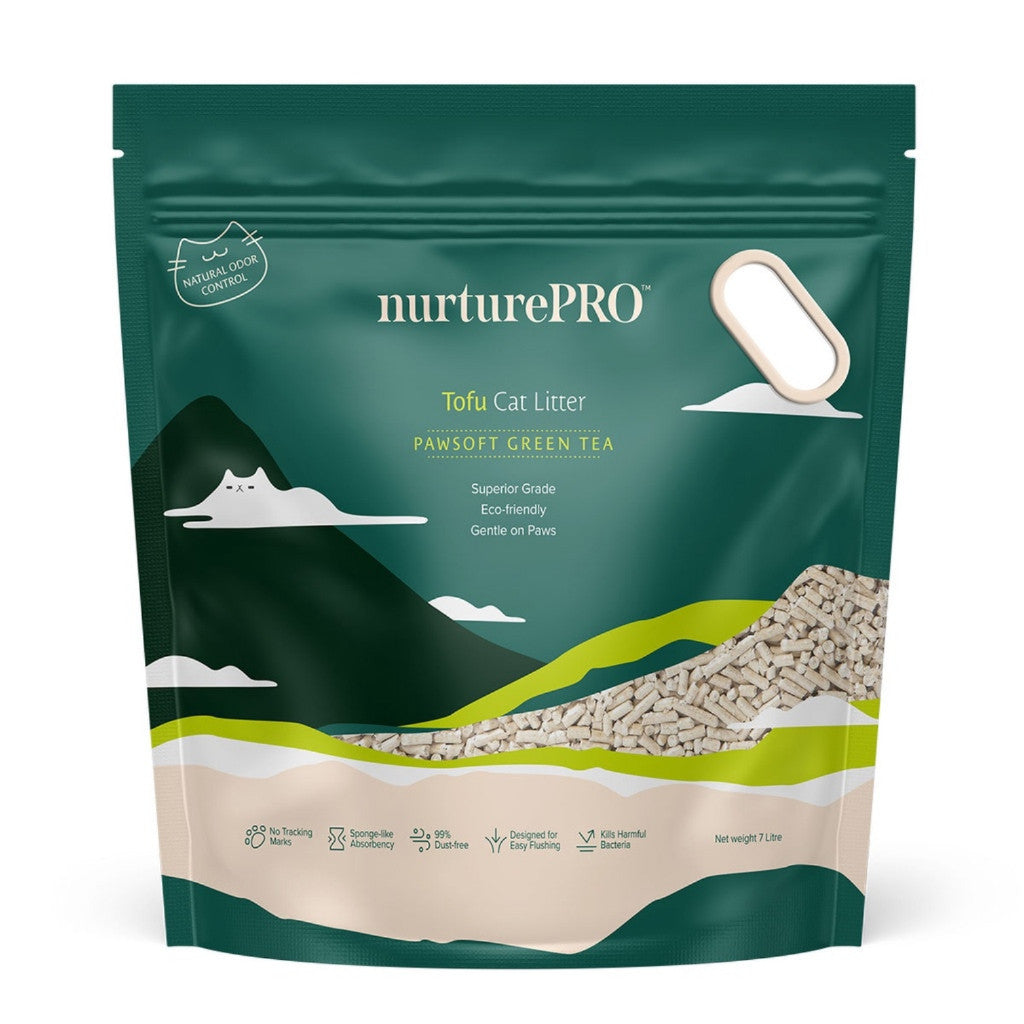 NurturePRO Pawsoft Tofu Cat Litter - 6 Pack Bundle (7L Each) | Charcoal, Soya, Green Tea & Corn Formula | Superior Odor Control | Eco-Friendly & Biodegradable | Ideal for Multi-Cat Homes & Small Spaces