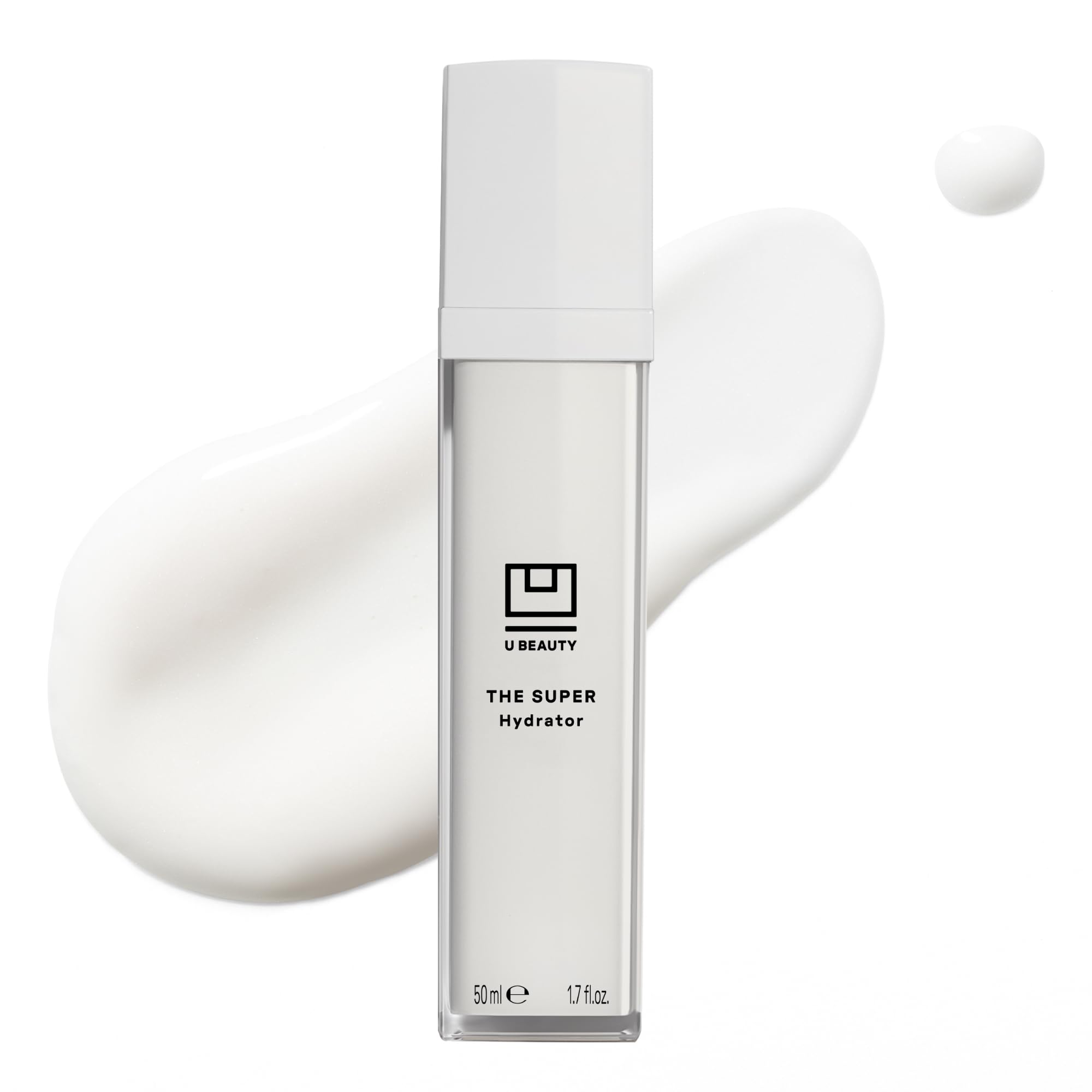 U Beauty The SUPER Hydrator Hyaluronic Acid Moisturizing Cream - Peptide & Grapeseed Oil Infused Face Moisturizer for Dry Skin - 48 Hour Hydration - Anti-Aging & Wrinkle Reduction - 1.7 fl oz - Perfect for Night Routine & Winter Skin Care