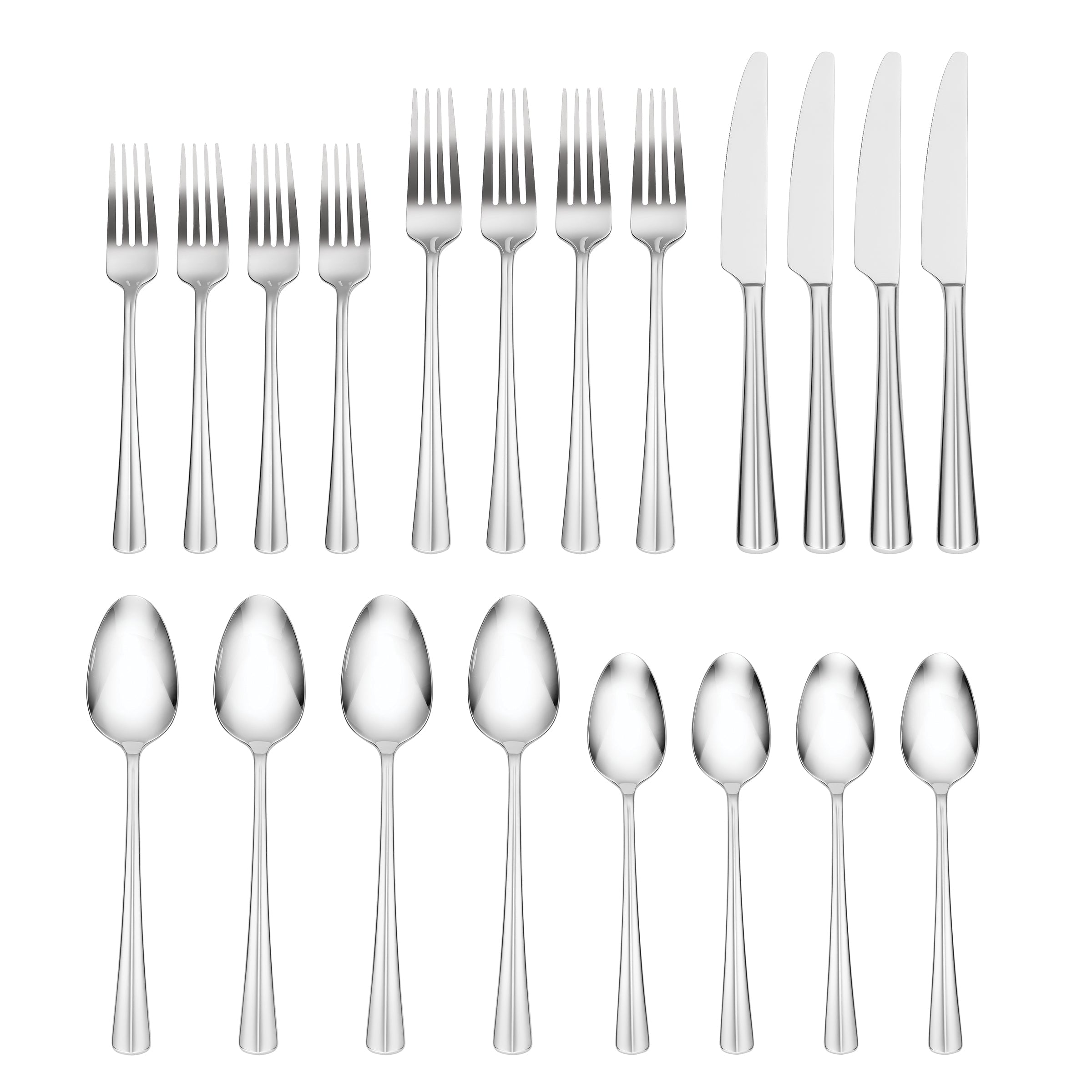 Sanibel 20-Piece Stainless Steel Flatware Set - Elegant Silverware for Dinner Parties & Everyday Dining
