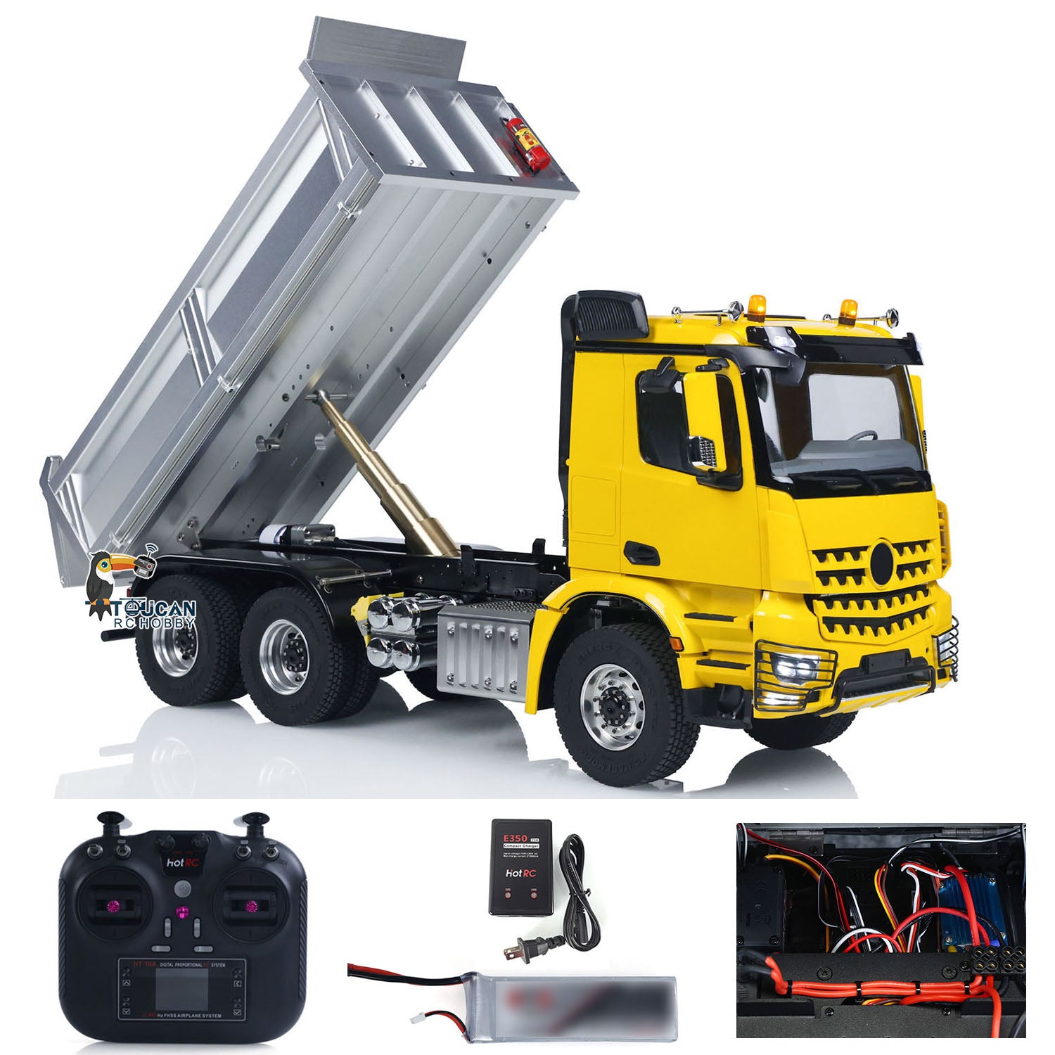 1/14 Scale RTR 6X6 RC Hydraulic Tipper Dump Truck with Metal Chassis, 2-Speed Transmission, Remote Control - Fast Free Shipping | Perfect for Construction Site Play, Off-Road Adventure & Collector's Display