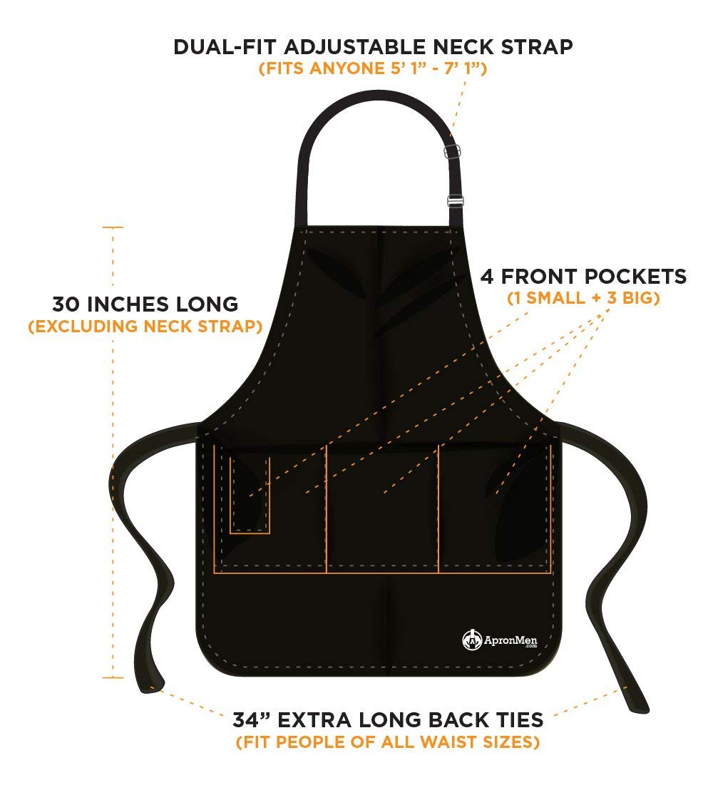 Adjustable USA Flag BBQ Apron for Men - One Size Fits All - Perfect for Grilling, Barbecue Parties & Outdoor Cooking