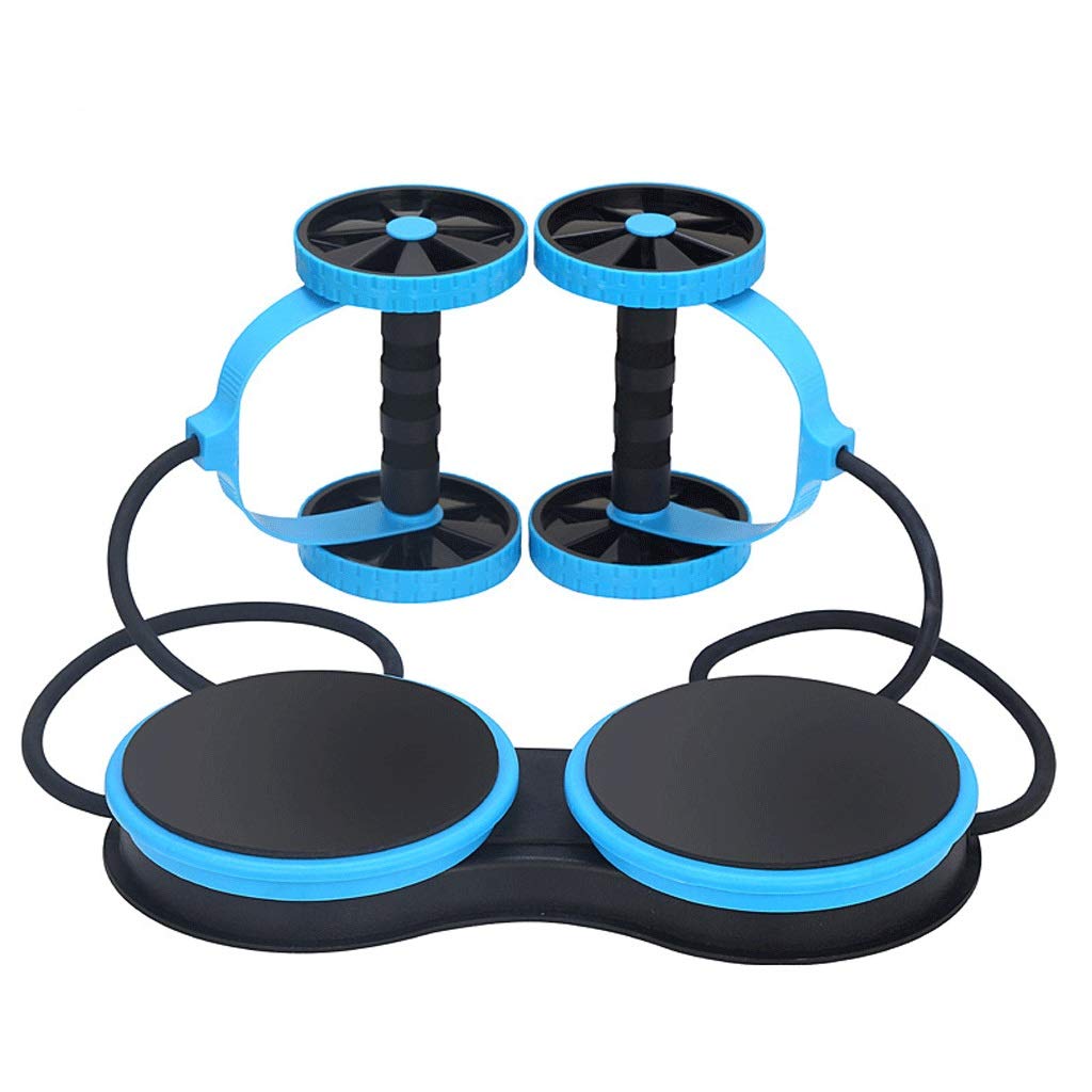 PDGJG Ab Wheel Roller with Resistance Bands & Knee Pad - Dual Wheel Core Workout Equipment for Home Gym, Waist Slimming & Abdominal Training - Perfect for Strength Exercises, Fitness Routines & Toning (Blue)