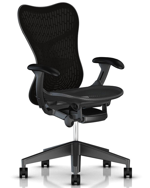 Herman Miller Mirra 2 Ergonomic Office Chair - Graphite with Butterfly Suspension Backrest, Adjustable Lumbar Support for Home & Office Workspace Comfort