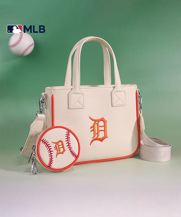 MLB Detroit Tigers Team Tote Bag with Baseball Coin Pouch - Perfect for Baseball Games, Shopping & Everyday Use