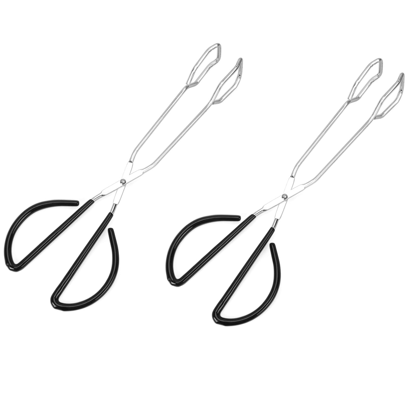 Stainless Steel Bread Tongs Set of 2 - 11.8 Inch (30cm) Kitchen Tongs for Baking, BBQ, Serving Bread, Cookies, Cakes & Steaks - Perfect for Restaurants, Bakeries & Home Cooking