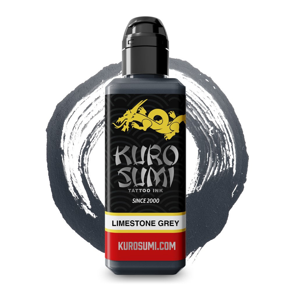 Kuro Sumi Limestone Grey Tattoo Ink - Professional High-Quality Tattoo Ink for Artists - Perfect for Realism, Shading, and Japanese Tattoo Styles
