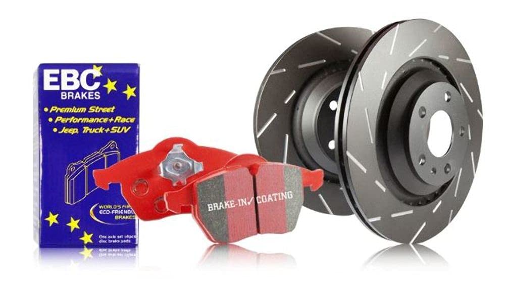 EBC Brakes Red Stuff Ceramic Brake Pads & USR Slotted Rotors Kit - S4KR1358 | High-Performance Braking for Street & Track Use