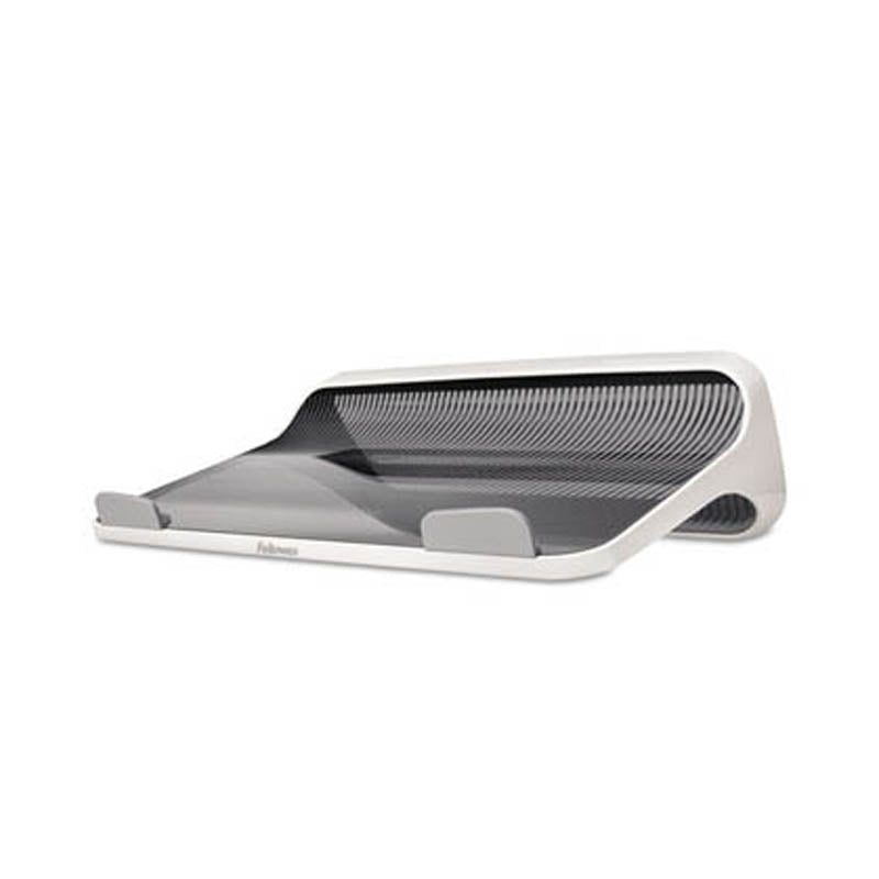 Ergonomic Laptop Riser Stand - Adjustable Height White & Gray Laptop Holder for Desk - Perfect for Home Office, Workstation, and Improved Posture While Working