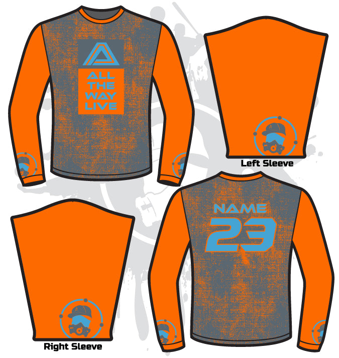Fade Out Full Dye Long Sleeve Jersey - Breathable Performance Shirt for Men & Women - Perfect for Running, Gym Workouts & Outdoor Sports