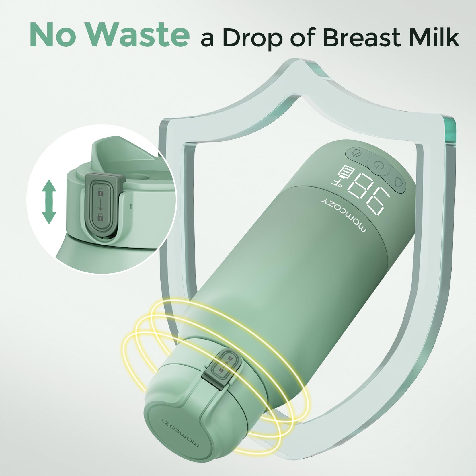 Momcozy Portable Breast Milk & Water Warmer for Travel - Fast Heating Dual Mode Bottle Warmer with 17oz Large Capacity & Long Battery Life | Perfect for Nursing Moms On-the-Go, Airplane Travel & Outdoor Use