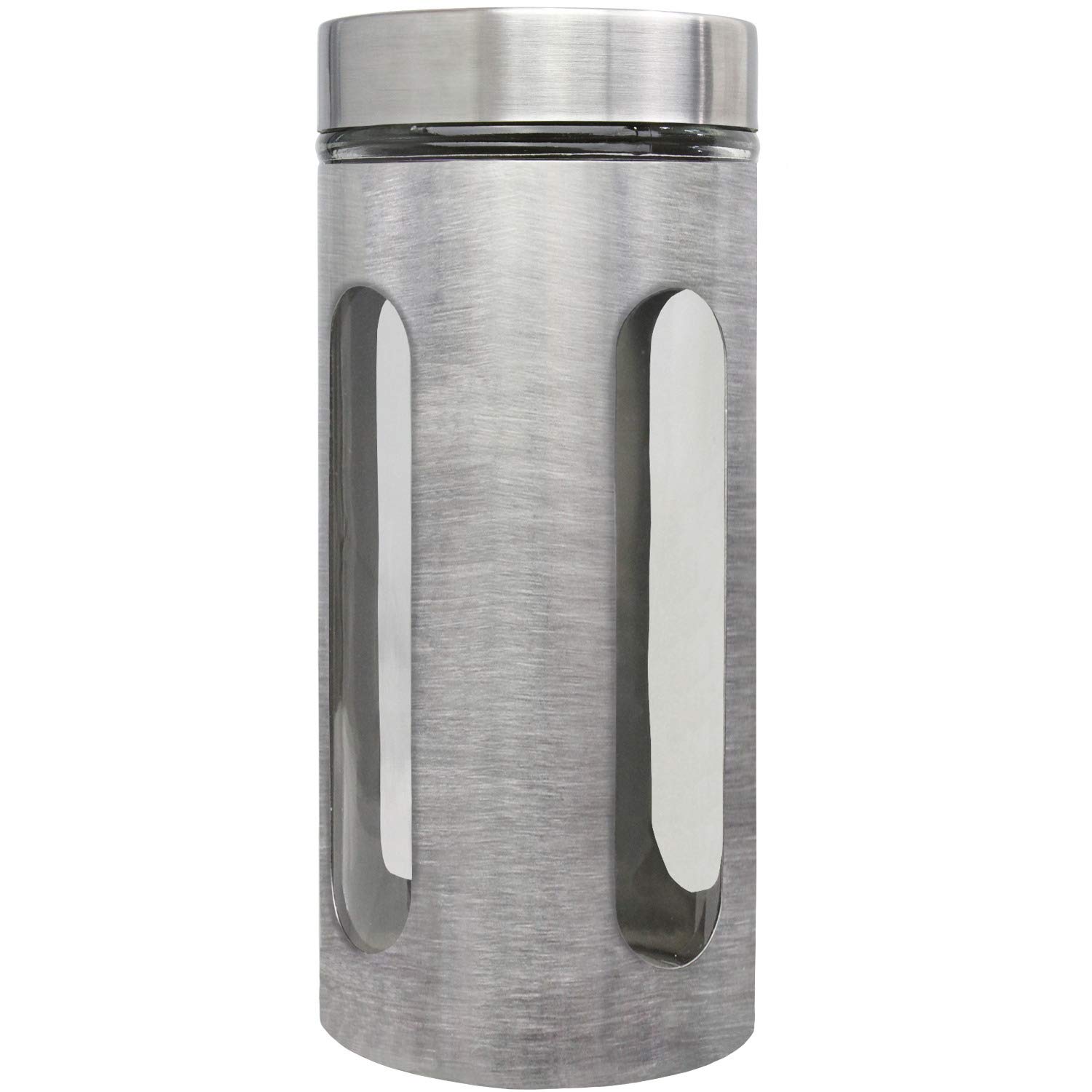 Blue Donuts 44 Oz (1301 ML) Airtight Stainless Steel Glass Jars with Lids - Clear Kitchen Canisters for Pantry Storage | Perfect for Coffee, Tea, Sugar, Flour & Dry Food Organization