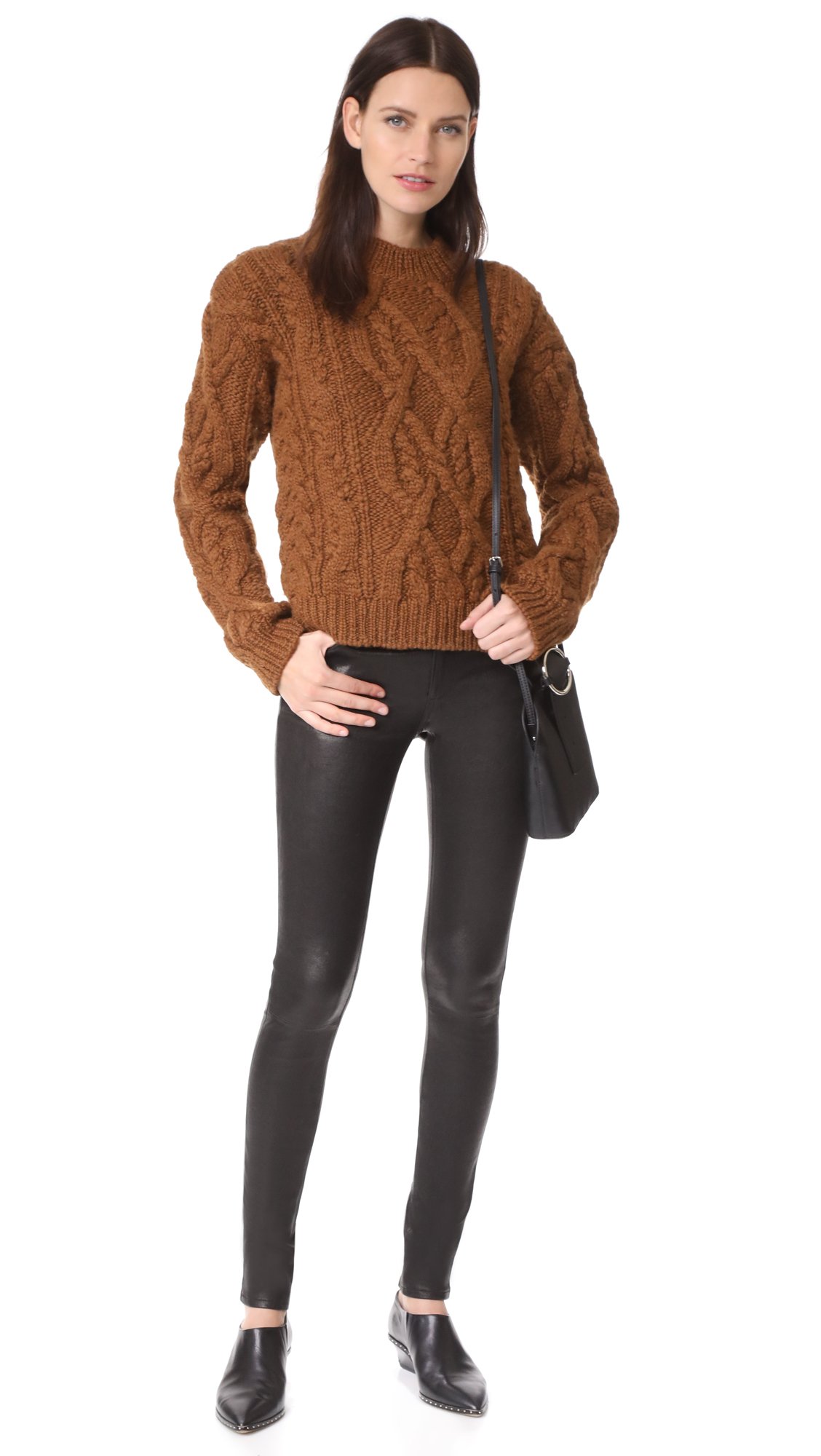 AG Jeans Women's Super Skinny Leather Leggings - High Waist Stretch Faux Leather Pants for Casual Wear, Night Out & Everyday Fashion