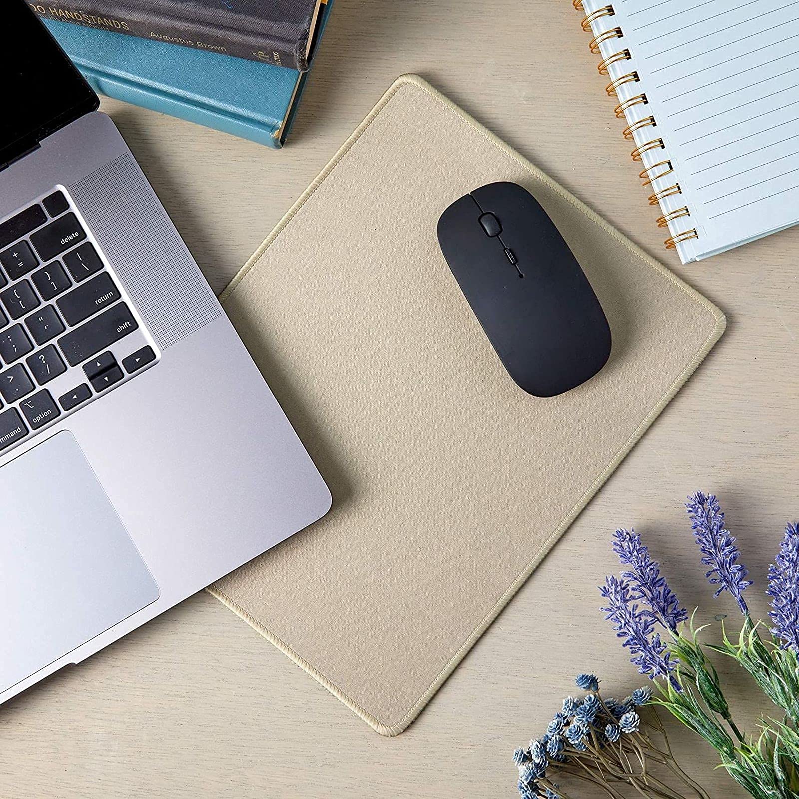 Juvale Non-Slip Gold Rubber Mouse Pad Set of 4 - Ergonomic Desk Mat for Office, Gaming & Home Computer Use - Anti-Skid Wrist Support for Comfortable Typing & Mouse Control