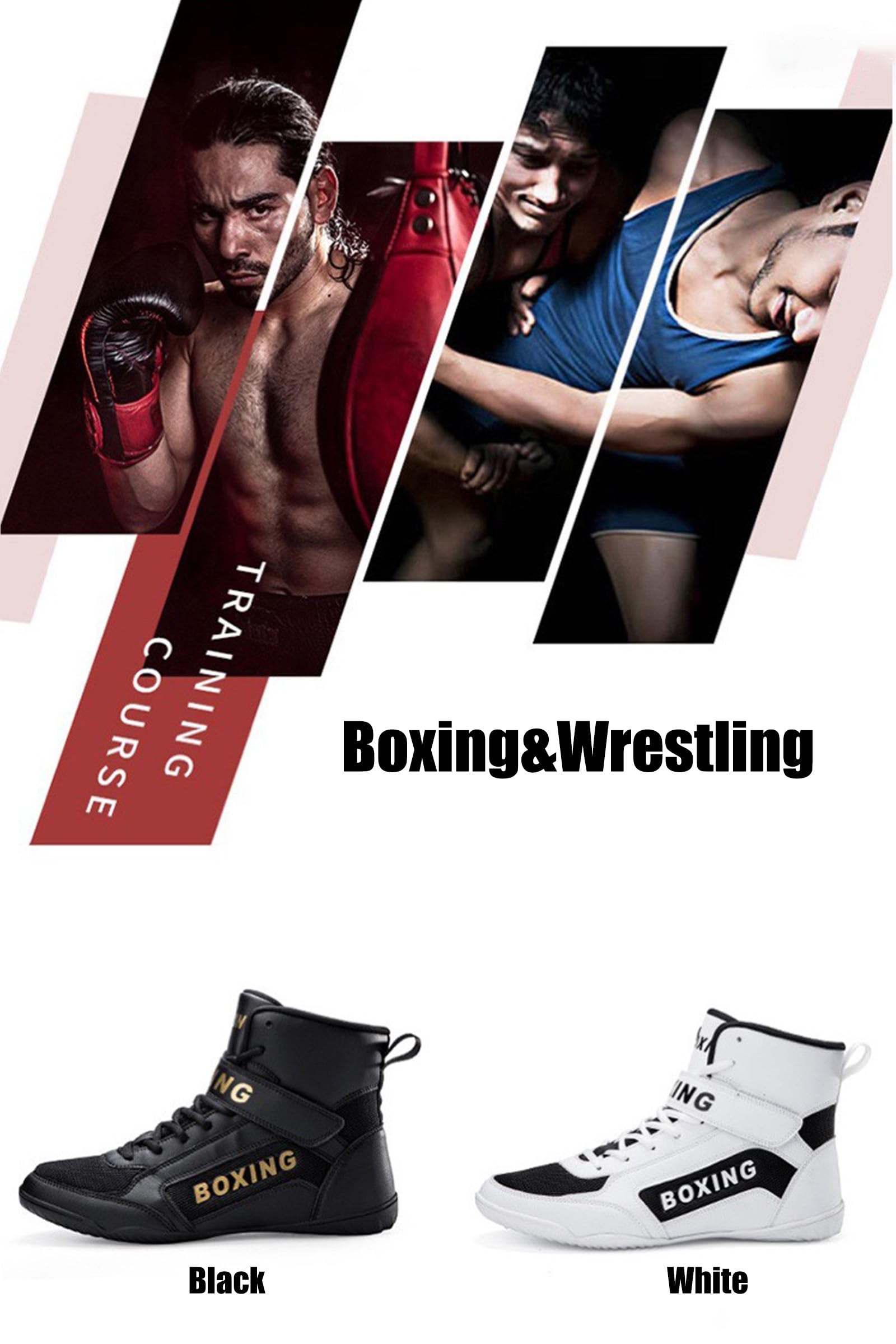 Kervaky Men's Wrestling Shoes - Lightweight Boxing & Weightlifting Shoes for Combat Sports, Gym Training & Indoor Fitness Workouts