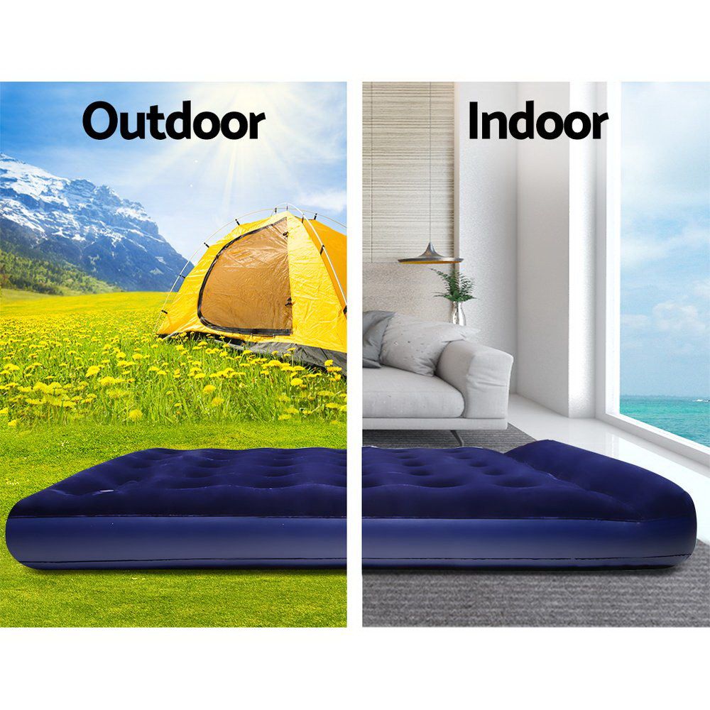 Bestway Single Size Inflatable Air Mattress - Navy Blue Portable Guest Bed for Camping, Travel & Home Use
