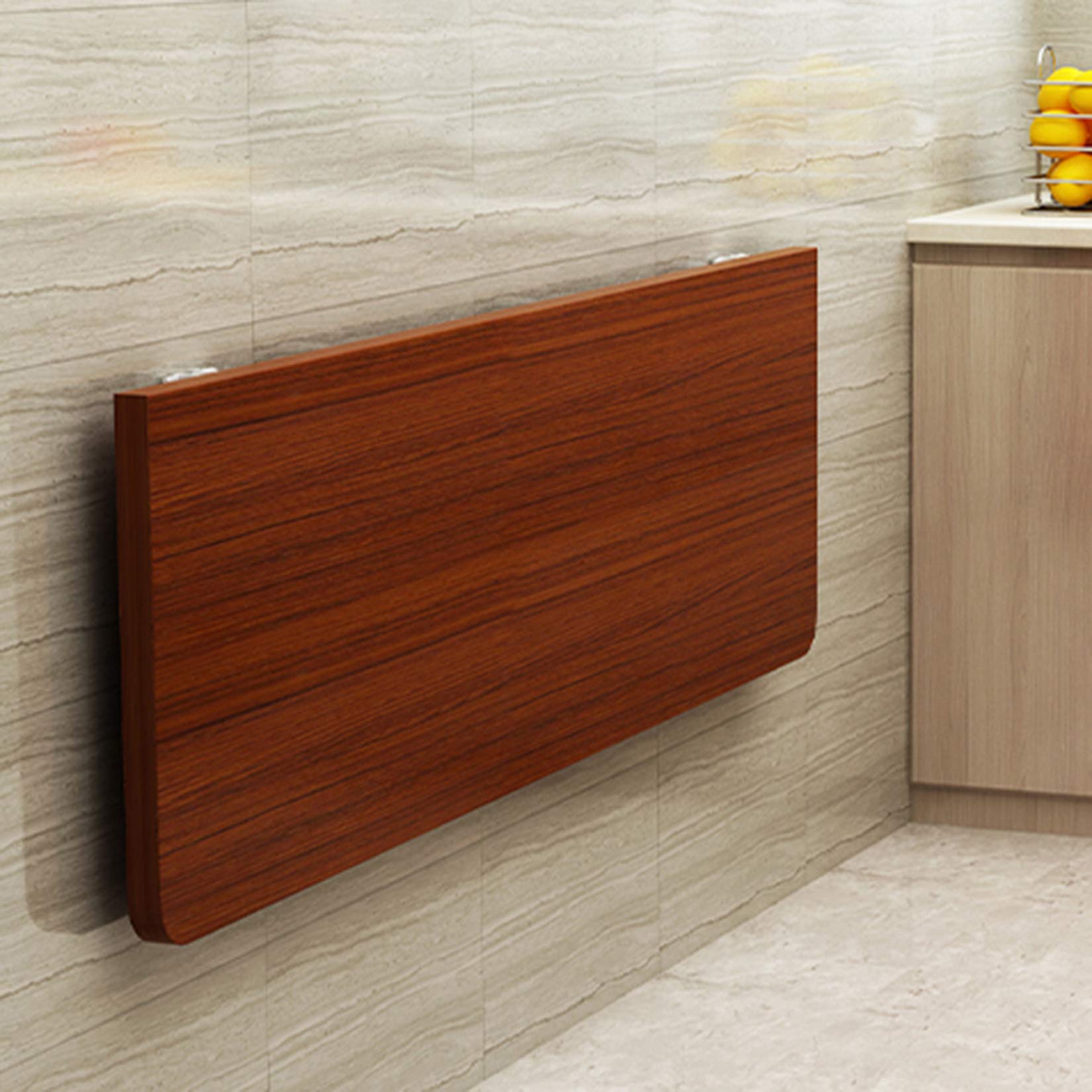 zyifan Wall Mounted Drop Leaf Desk - Space Saving Fold Down Wooden Floating Table for Home Office, Kitchen, Laundry & Small Spaces | Perfect as Computer Desk, Dining Table & Home Bar Workstation