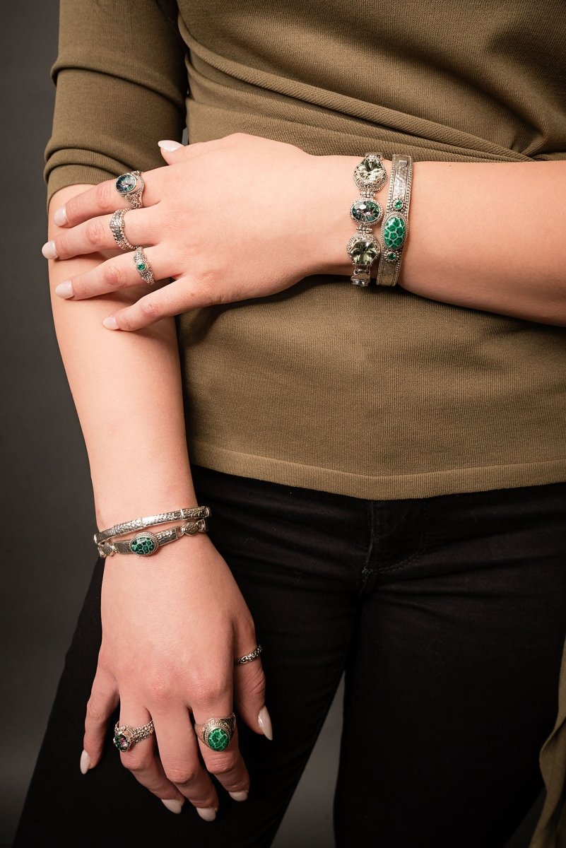 Light of My Presence Ring™ - Forest Green Indonesian Coral Jewelry for Women | Elegant Statement Ring for Parties, Weddings & Special Occasions