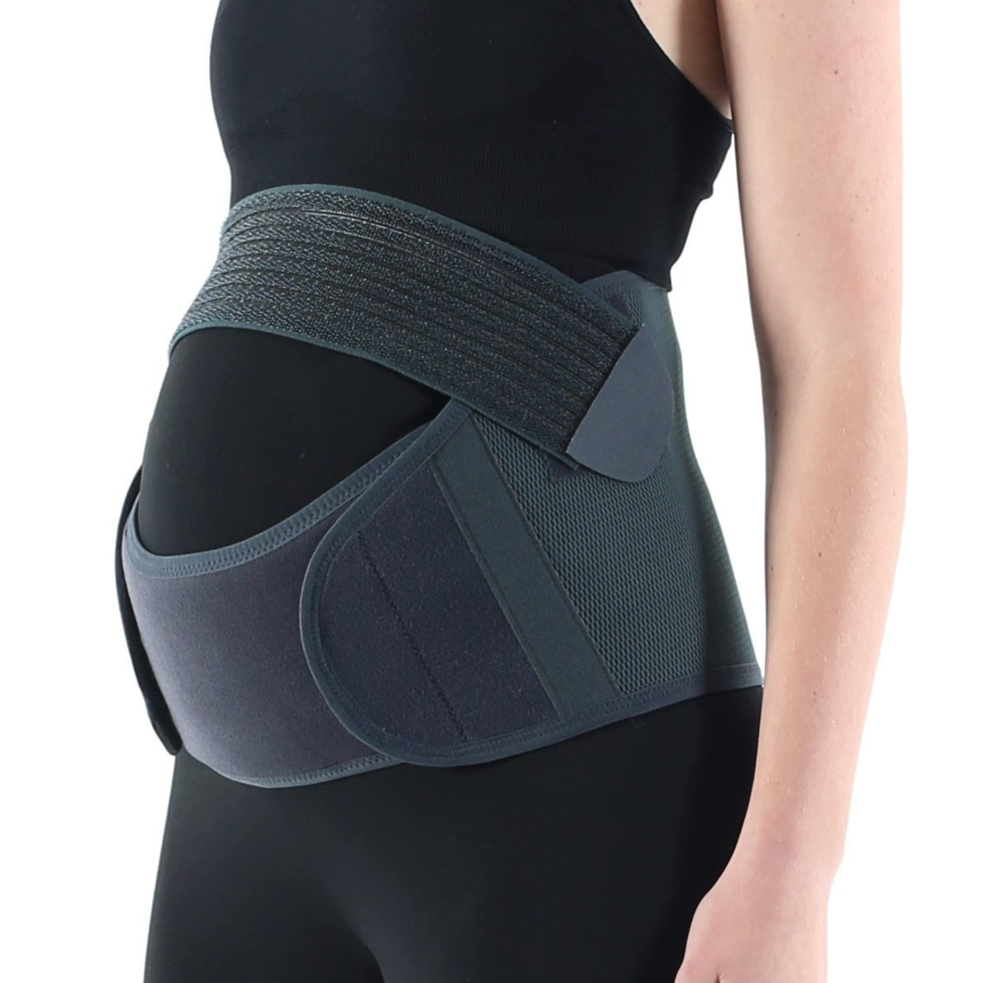 Invera Adjustable Maternity Belly Support Belt for Pregnant Women - Pelvic & Back Pain Relief, Breathable Pregnancy Brace (Medium, Navy Blue) - Perfect for Daily Wear, Workouts & Third Trimester Comfort