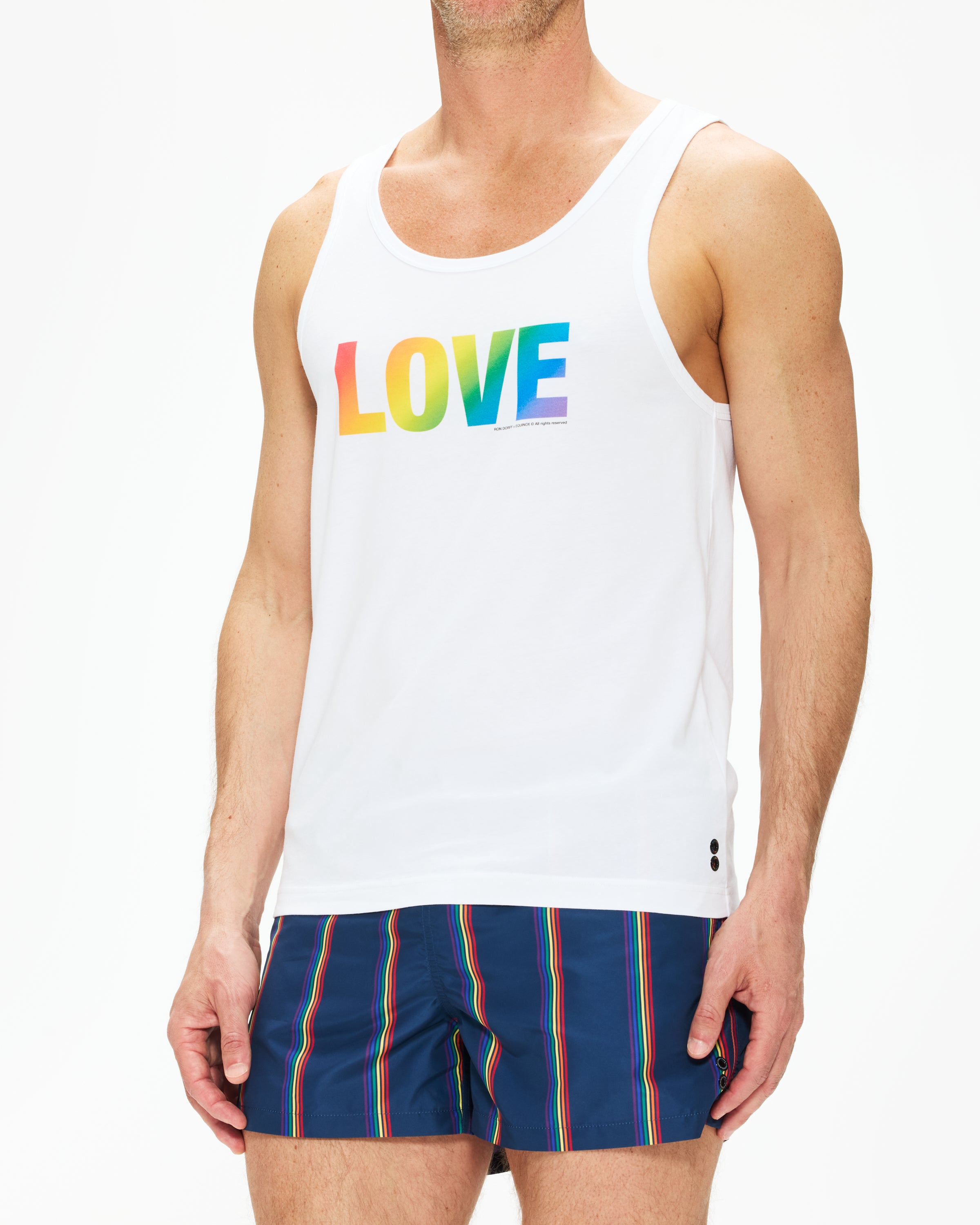 Ron Dorff Pride Organic Cotton Tank Top for Men - Soft Breathable Sleeveless Shirt for Gym, Running & Summer Outfits