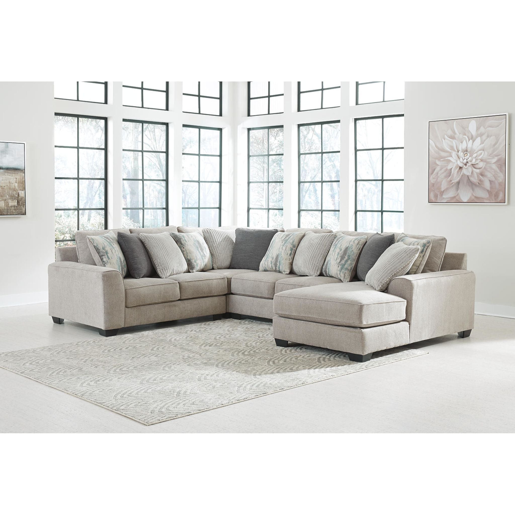 Ardsley 4-Piece Sectional Sofa with Chaise Lounge - Modern L-Shaped Living Room Furniture for Small Spaces & Apartments