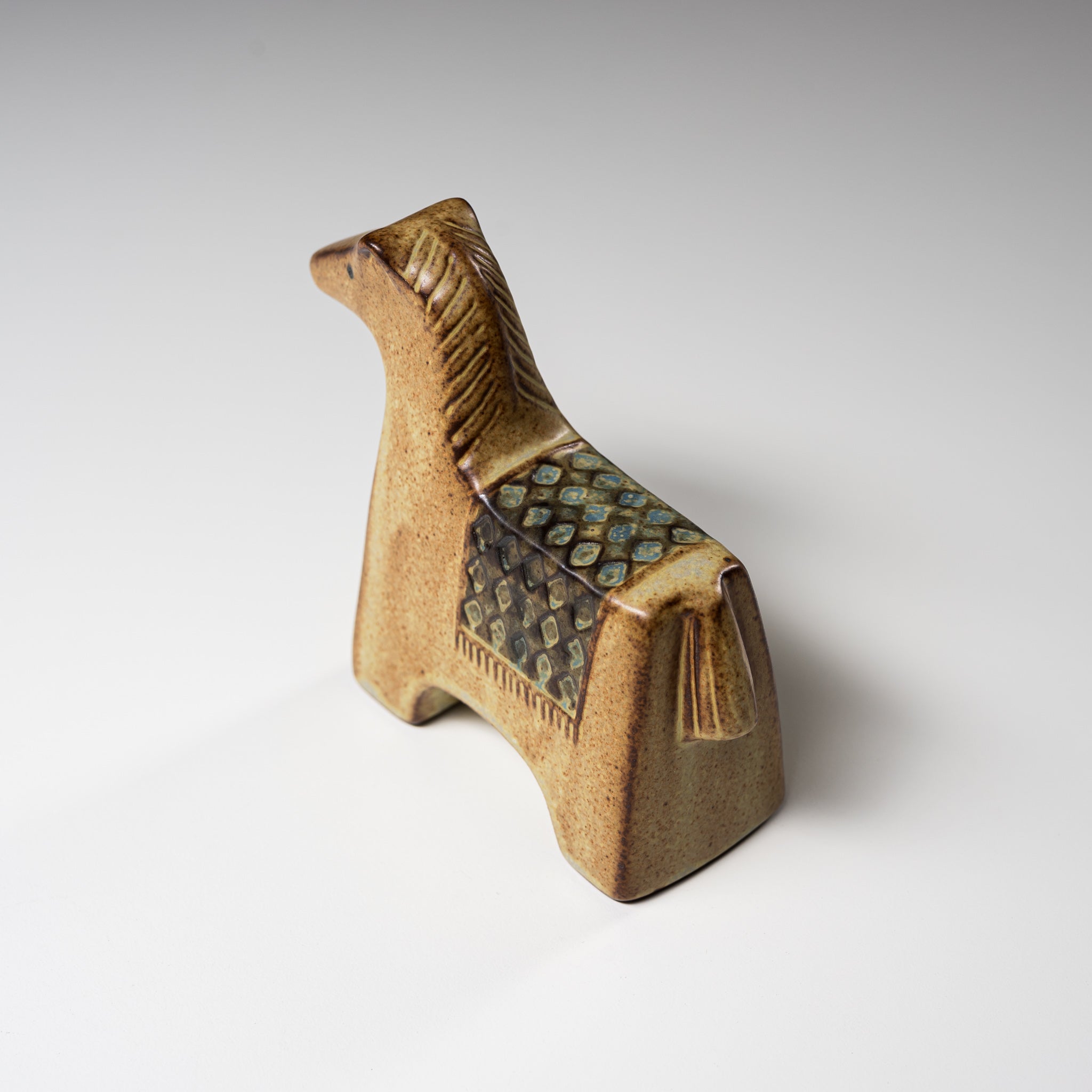 Seto Ware KASHIWA Handmade Animal Ornament - Ceramic Horse Figurine | Japanese Traditional Pottery for Home Decor, Gift & Collectible
