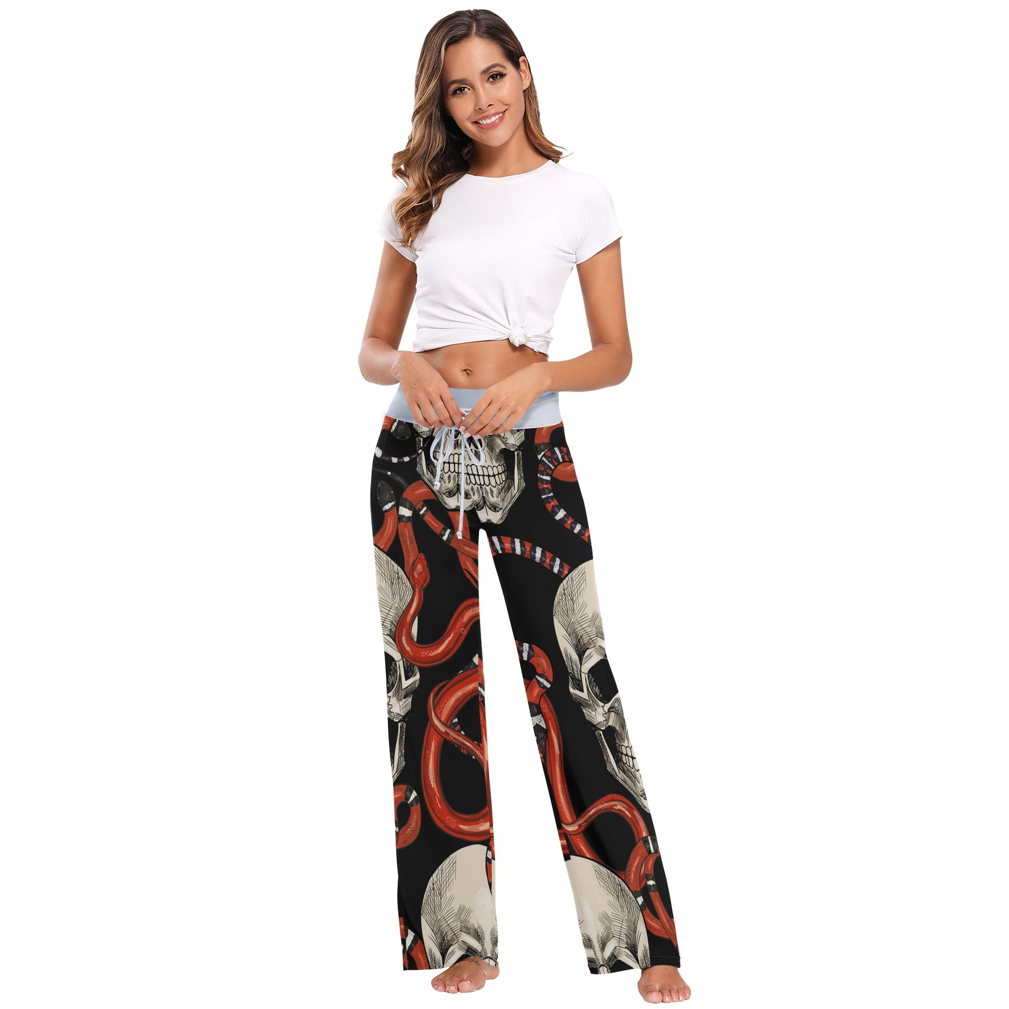 Women's High Waist Palazzo Pajama Pants - Soft Lounge Pants with Drawstring Wide Leg for Sleep, Yoga & Home Relaxation