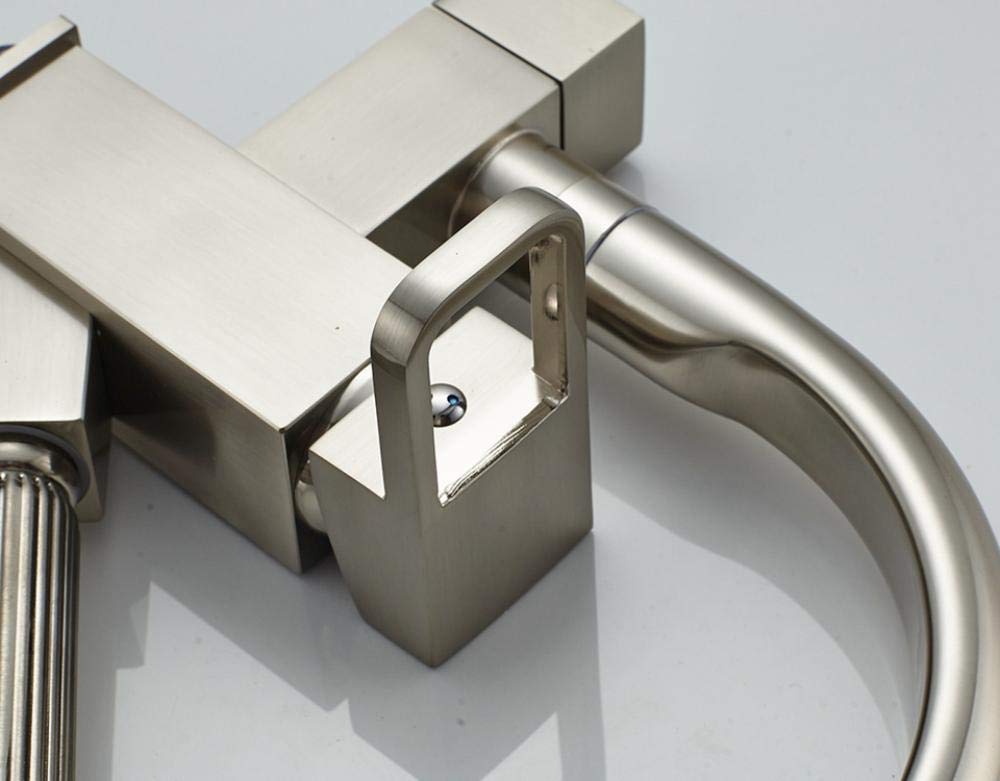 Stainless Steel Pull-Out Kitchen Faucet with Dual Sprayer & Deck Mount - High Arc Vessel Sink Mixer Tap for Modern Kitchens (Perfect for Washing Dishes, Filling Pots & Cleaning Countertops)