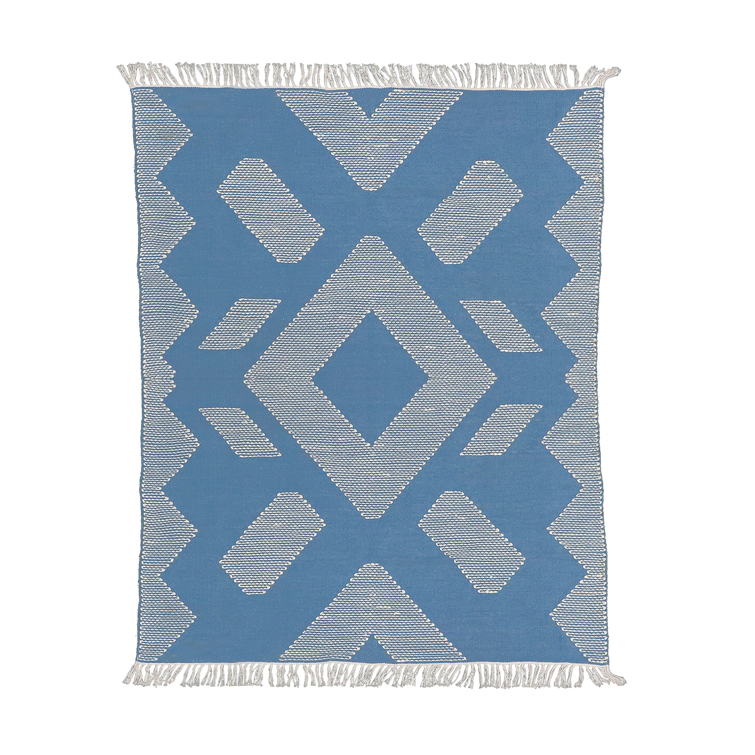 5x7 ft. Dusty Blue Hand Woven Outdoor Rug - Waterproof & Durable for Patio, Deck, Garden, and Poolside Use