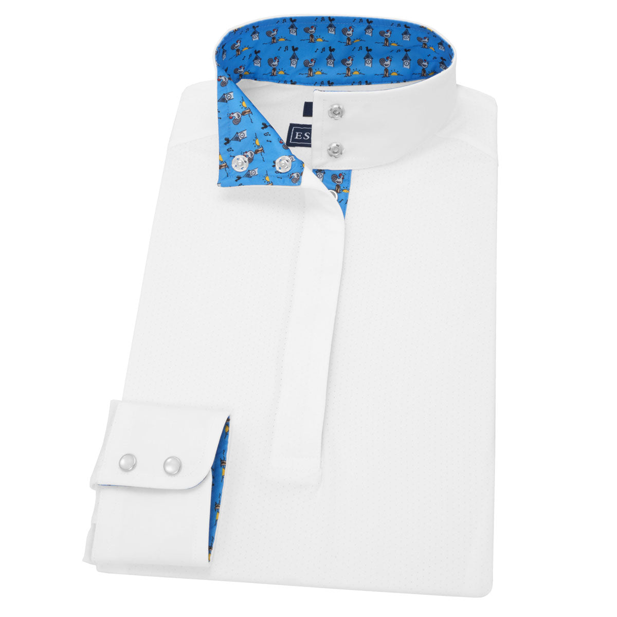 Essex Classics Women's Cock a Doodle Do Talent Yarn Straight Collar Show Shirt - Elegant Blouse for Office, Party & Special Occasions