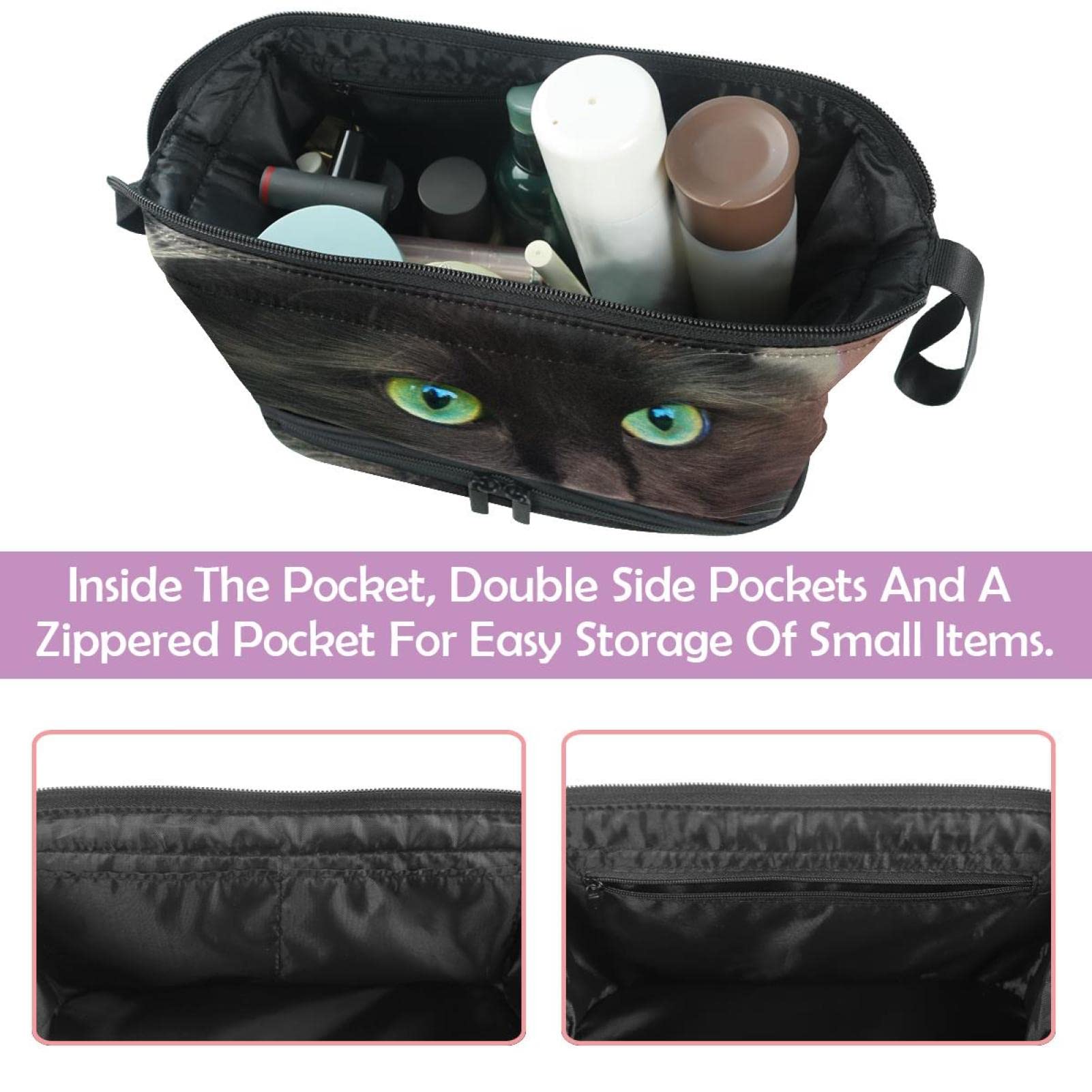 Large Travel Makeup Bag with Cat Design - Waterproof Cosmetic Organizer for Women, Toiletry Bag for Travel, Gym & Daily Use