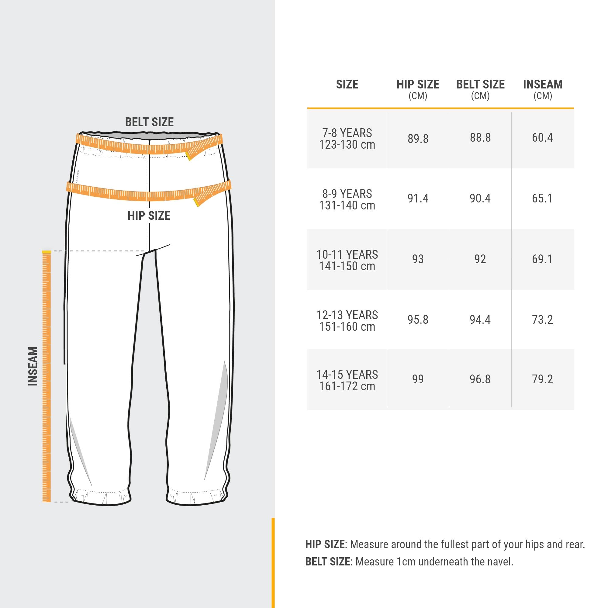 Quechua MH100 Waterproof Hiking Pants for Kids - Boys & Girls Rainproof Outdoor Overpants (Ages 7-15) - Perfect for Camping, Trekking & Mountain Adventures