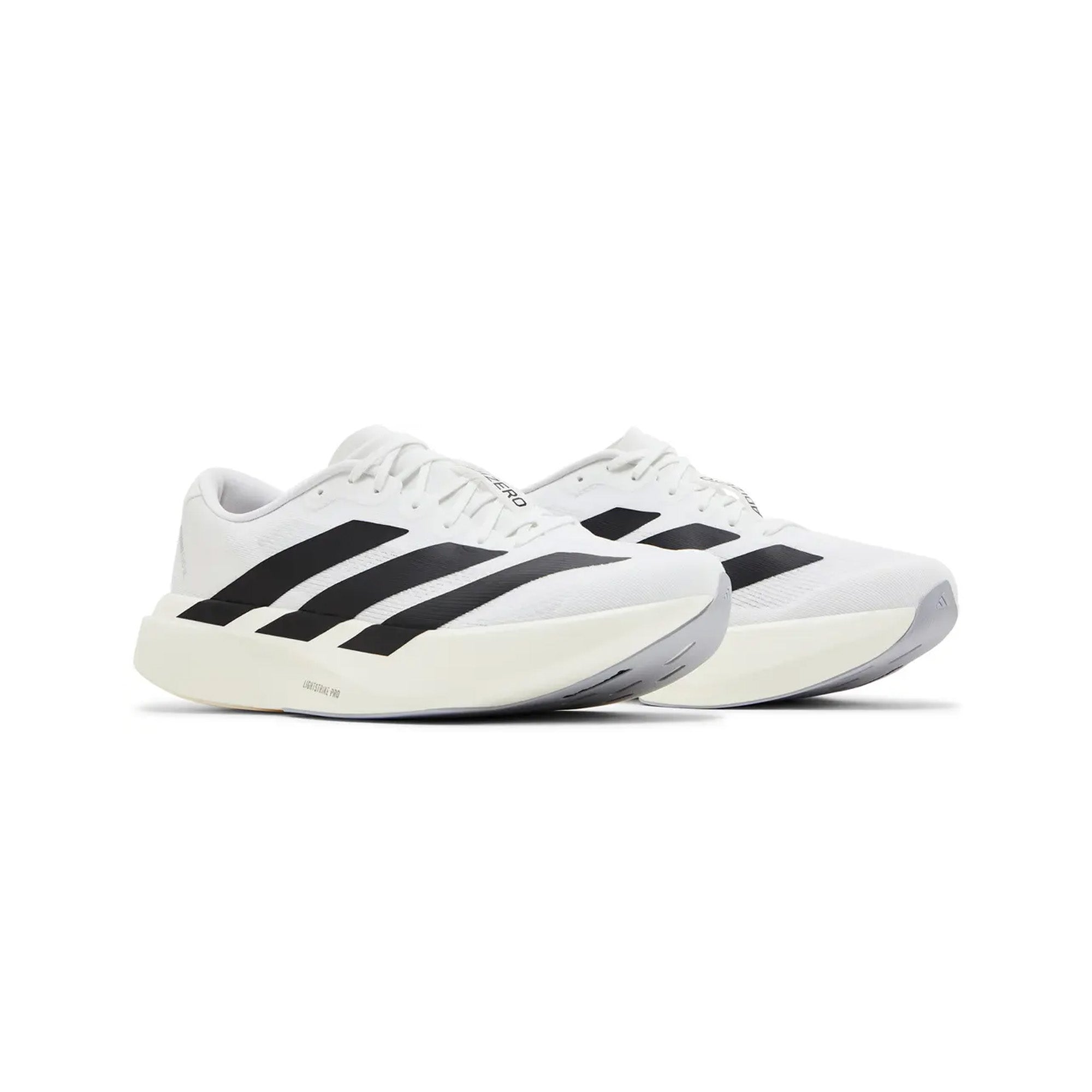 Adidas Adizero Evo SL Running Shoes - White & Black (2024) | Lightweight Performance Sneakers for Men | Perfect for Marathon Training & Road Racing