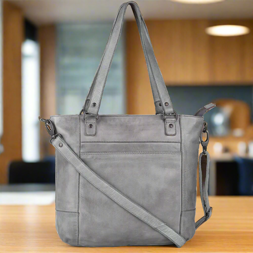 MET Two Handled Leather Sack Handbag - Premium Genuine Leather Tote Bag for Women, Fashionable Crossbody Purse with Dual Handles - Perfect for Work, Travel & Everyday Use