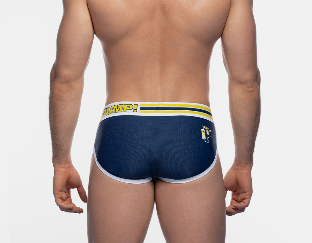 PUMP! Recharge Brief - Breathable Mesh Underwear for Men in Navy Blue | Comfortable & Supportive for Gym, Running & Daily Wear