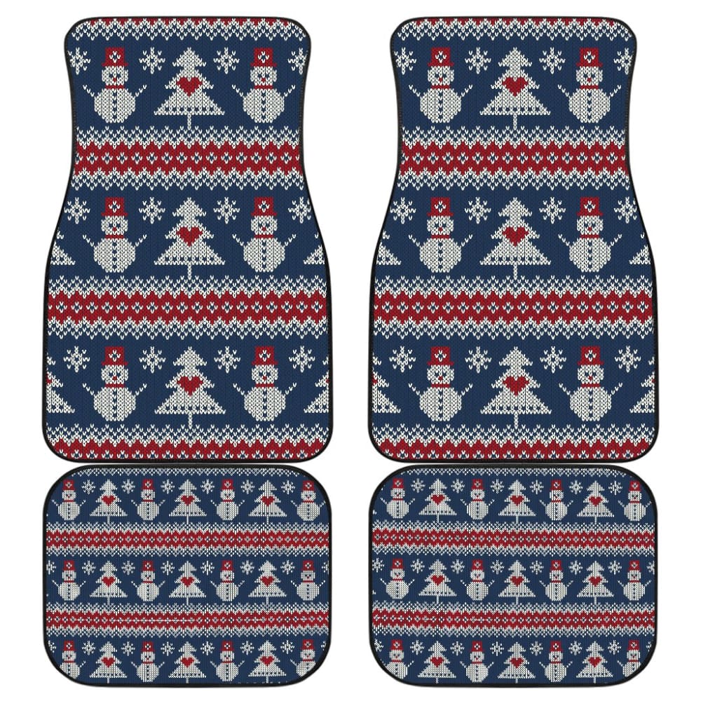 Ugly Christmas Snowman Pattern Car Floor Mats - Festive Holiday Gift for Car Lovers | Perfect for Winter Decor & Christmas Car Accessories