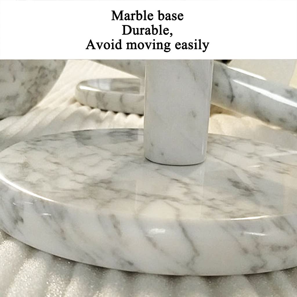 QFFL White Marble Paper Towel Holder - Heavy Weighted Base Upright Dispenser for Kitchen Counter, Bathroom & Cabinet | Perfect for Home, Office & Restaurant Use
