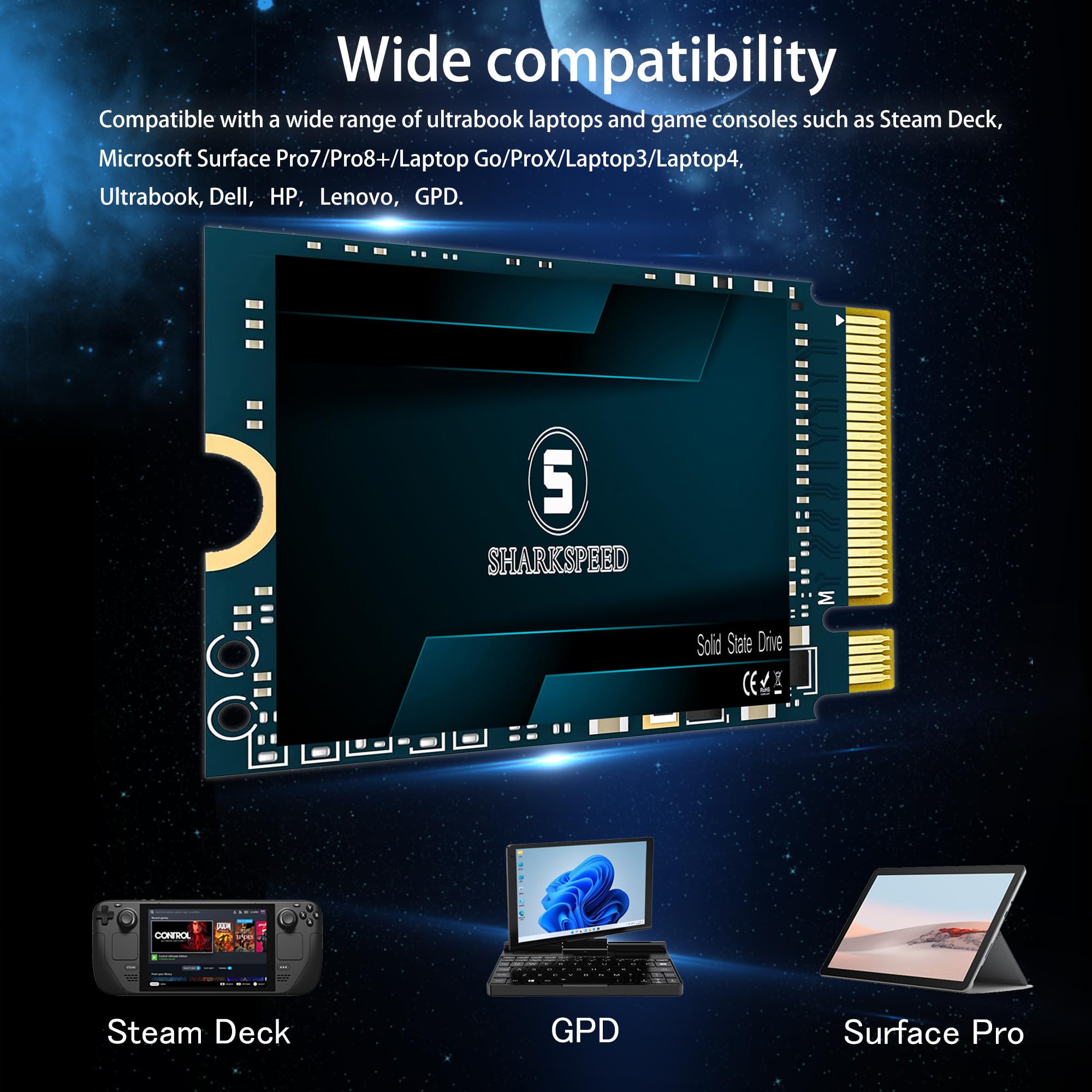 1TB M.2 2230 NVMe PCIe Gen3 x4 SSD Internal Solid State Drive - Compatible with Steam Deck, Microsoft Surface Pro 7/8+/X, Laptop 3/4/Go, Book 3 & Ultrabooks - High-Speed Storage for Gaming, Work & Travel