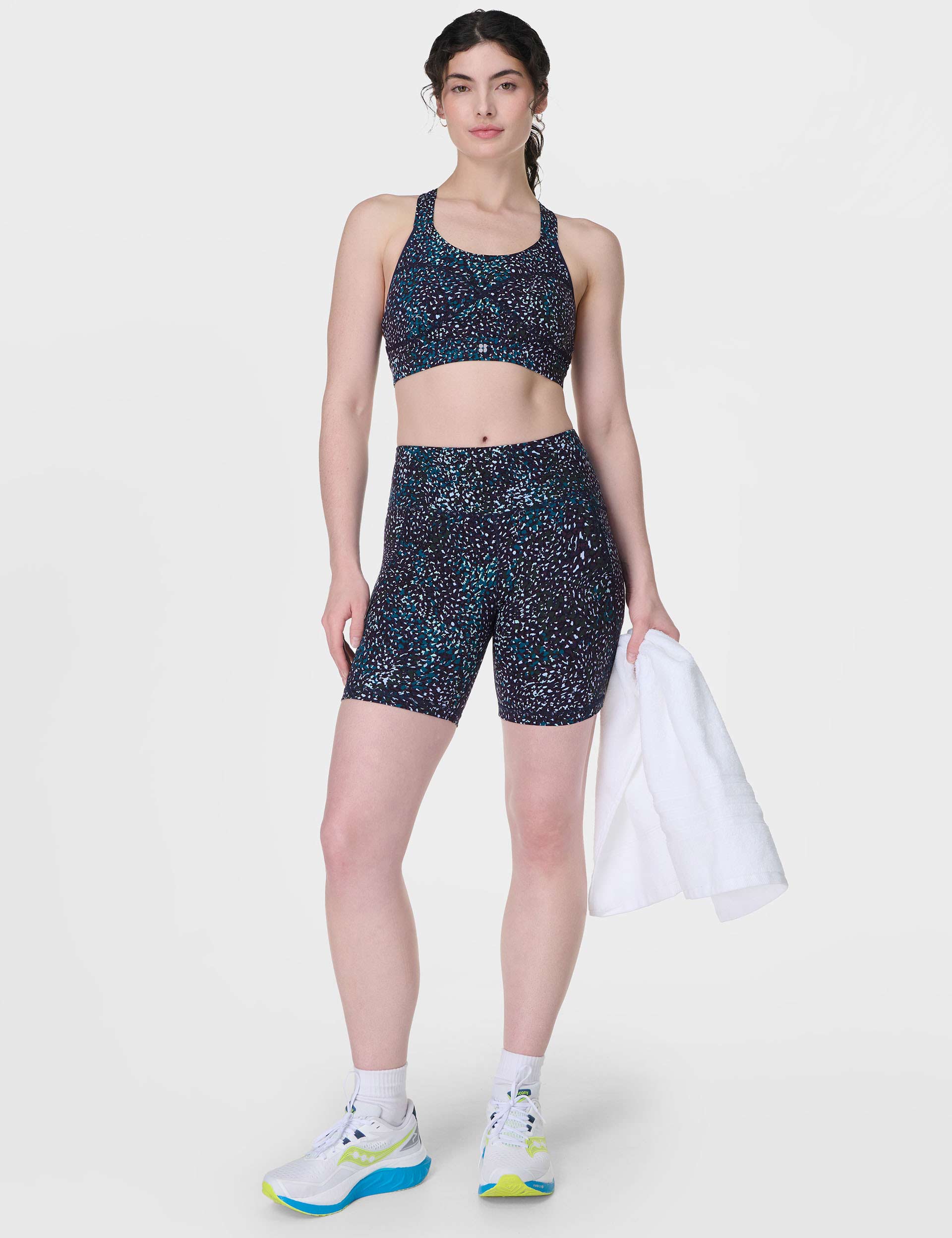 Power 6 Cycling Shorts - Blue Aurora Print | High-Performance Bike Shorts for Men & Women | Perfect for Road Cycling, Mountain Biking & Indoor Training